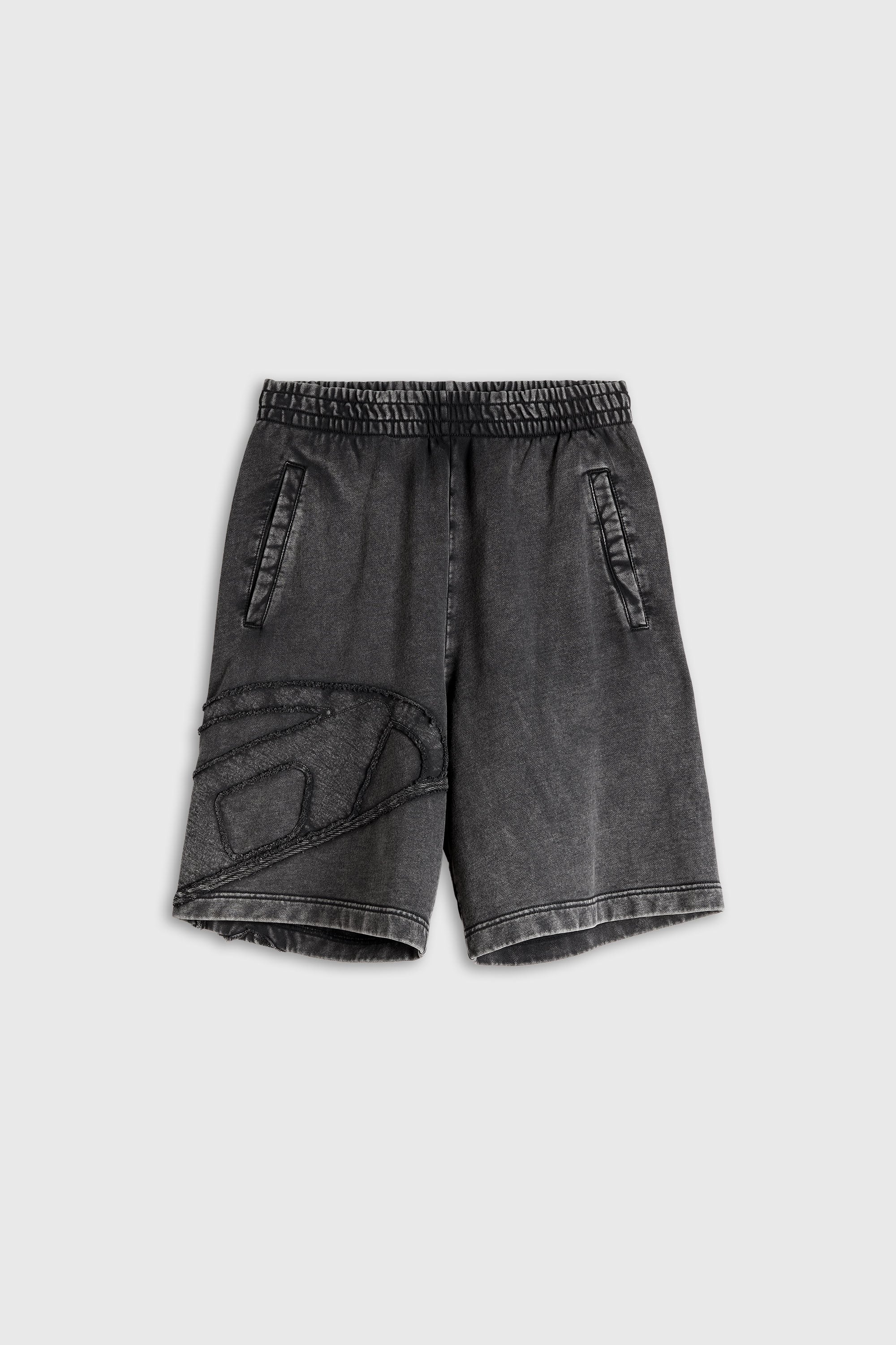 Diesel - P-CROW-MEGCUT, Shorts de felpa con logo Oval D seccionado Hombre in Negro - 2