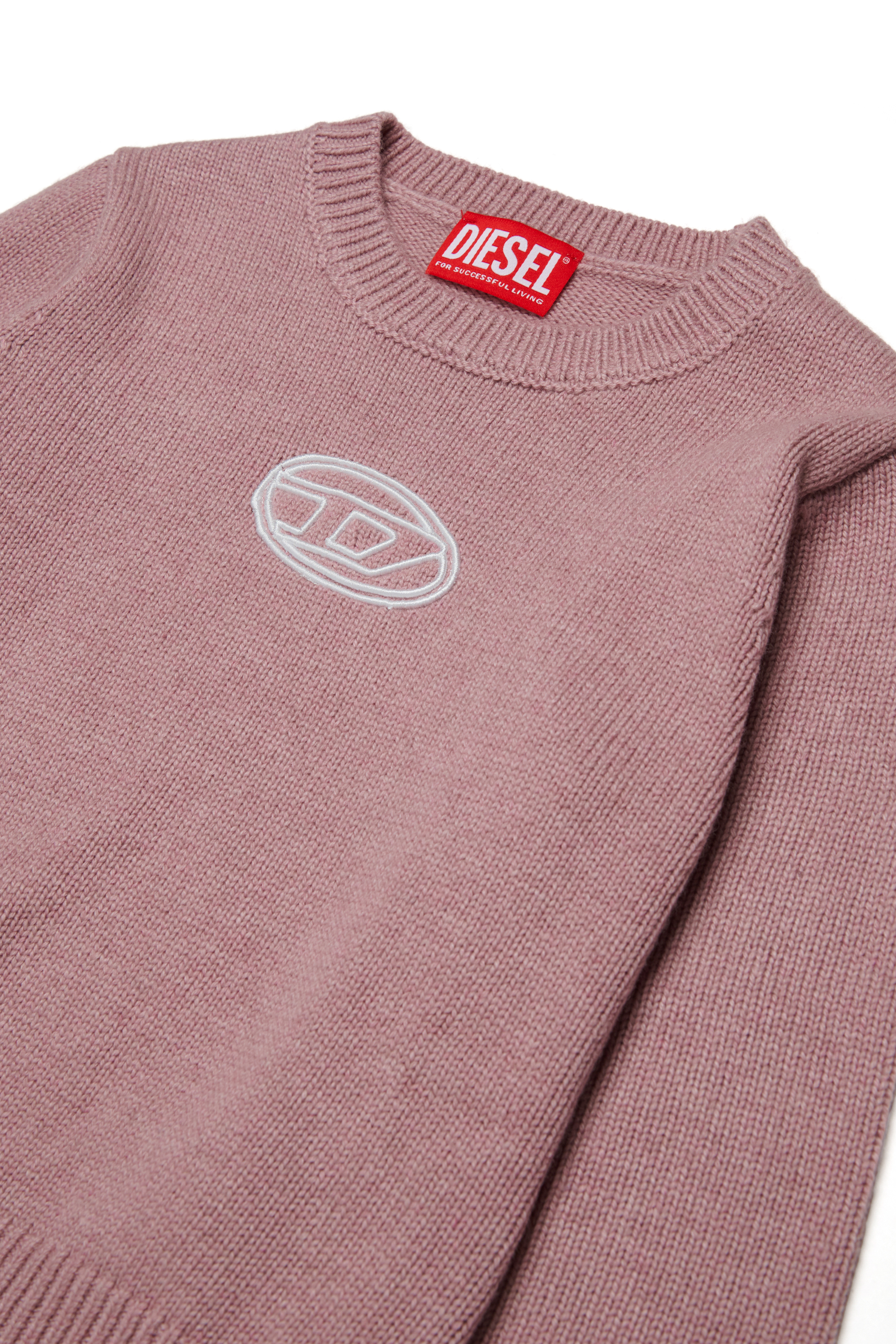 Diesel - KLESSY, Suéter mezcla de lana con logo Mujer in Rosa - 3