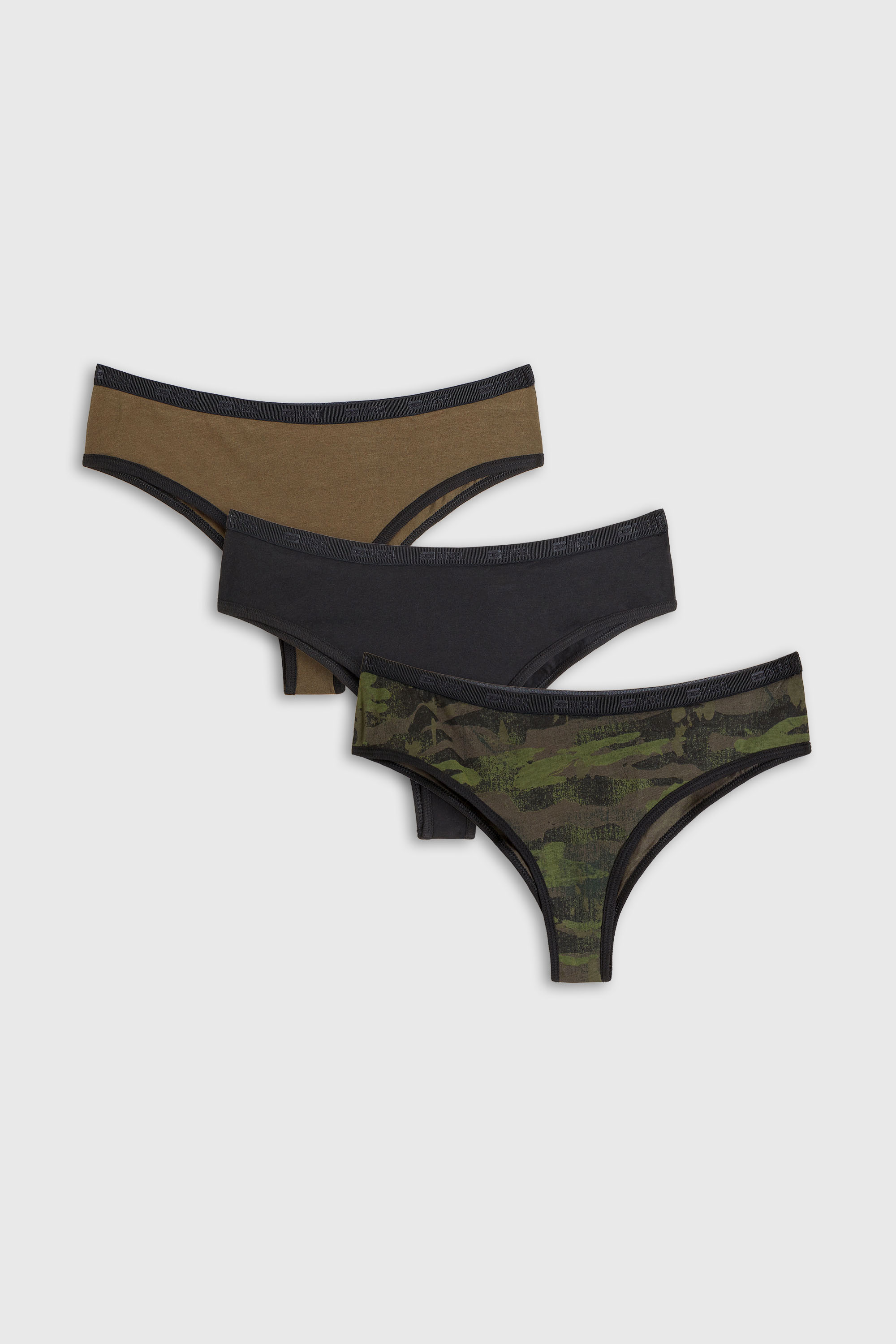 Diesel - GLENDA-UTLT-3PACK, Pack de tres calzoncillos con estampado camuflaje Mujer in Verde - 2