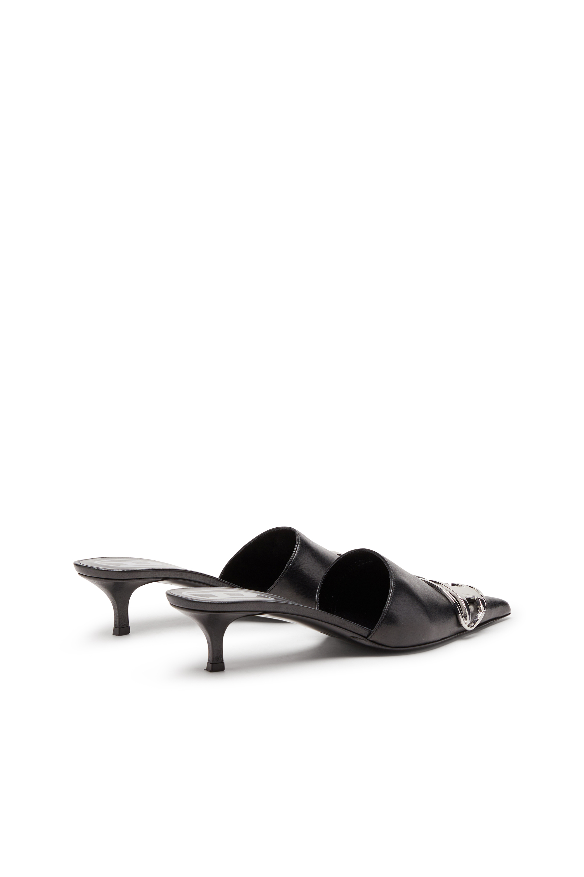 Diesel - D-VENUS KITTIE B, Mujer Zapatos sin talón con tacones chupetes en cuero napa in Negro - Image 3