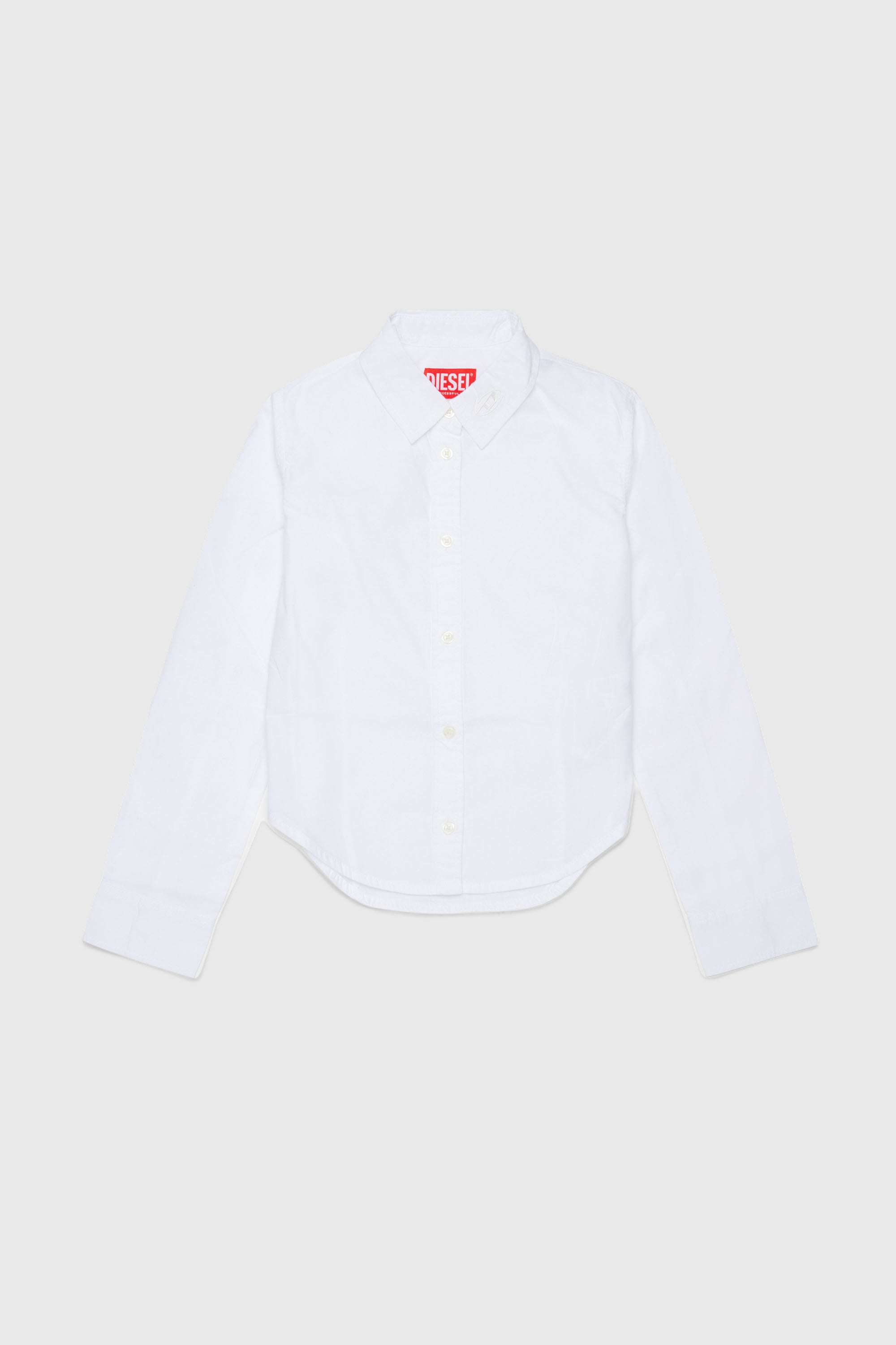 Diesel - CLAIRE, Woman's Cotton shirt with Oval D collar in White - 1