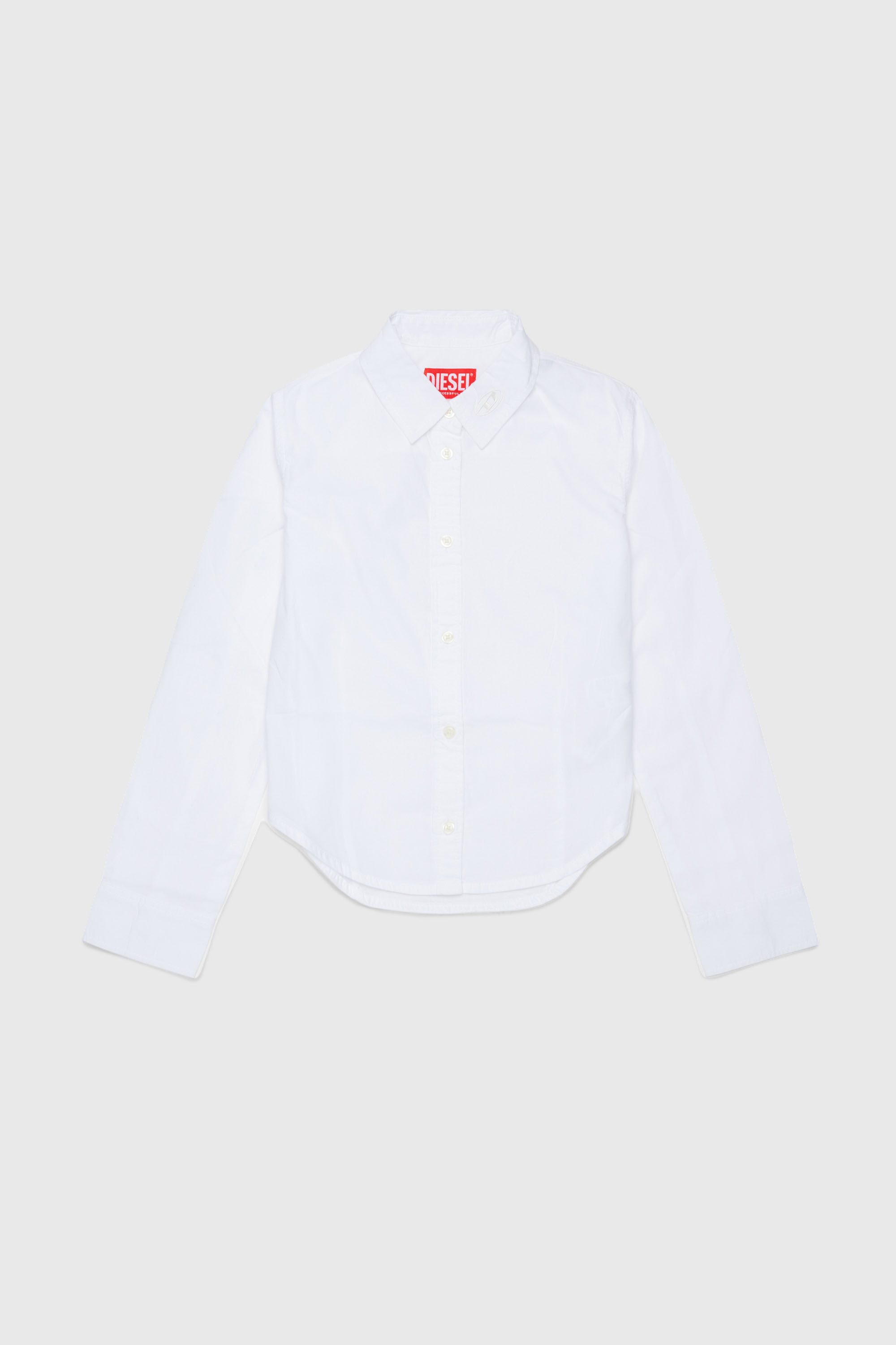 Diesel - CLAIRE, Camisa de algod&oacute;n con cuello Oval D Mujer in Blanco - 1