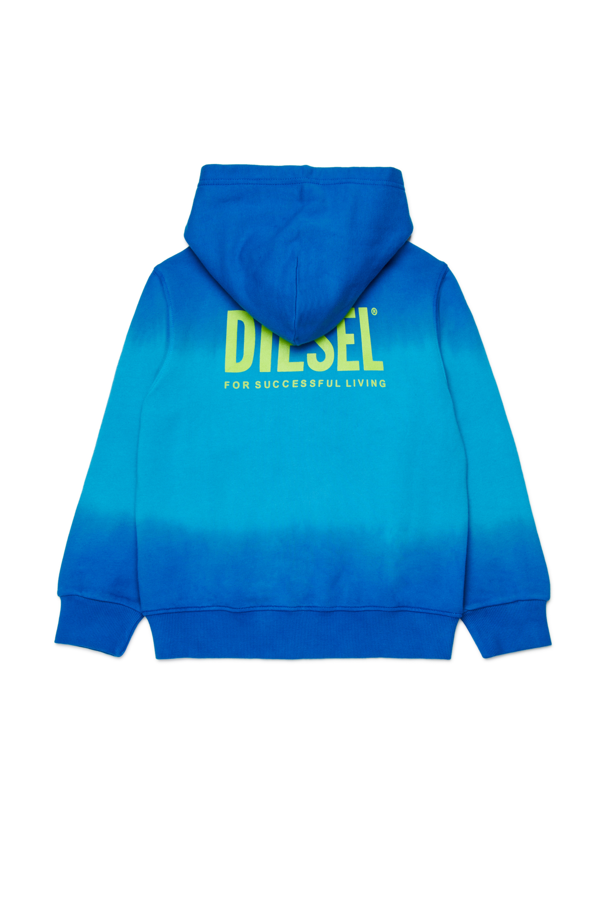 Diesel - SHADE OVER, Sudadera con capucha degradada con estampado de logotipo Hombre in Azul marino - 2