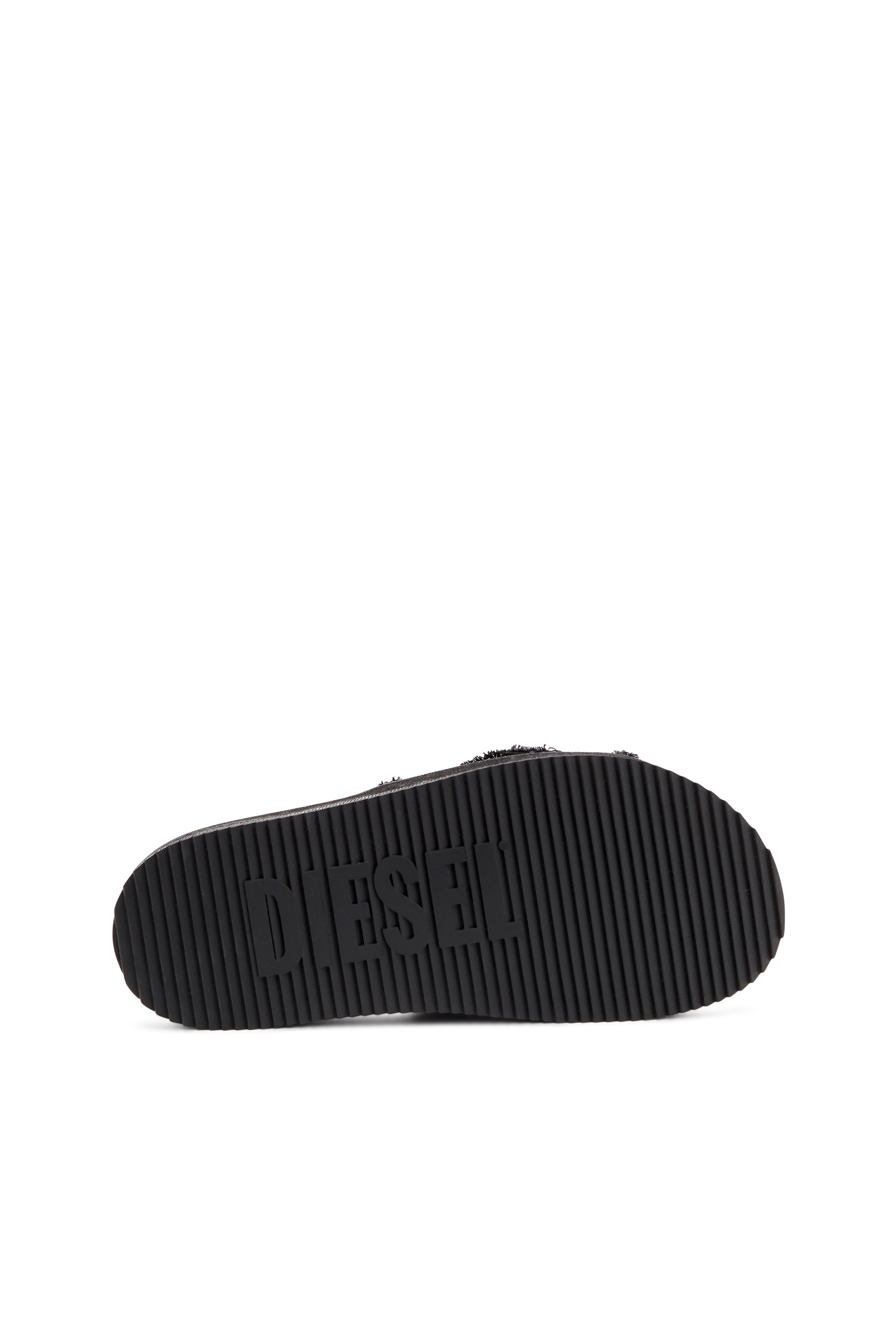 SA-SLIDE D OVAL, Negro Diesel - SA-SLIDE D OVAL, Sa-Slide D-Chanclas de denim desgastado Unisex in Negro - 5