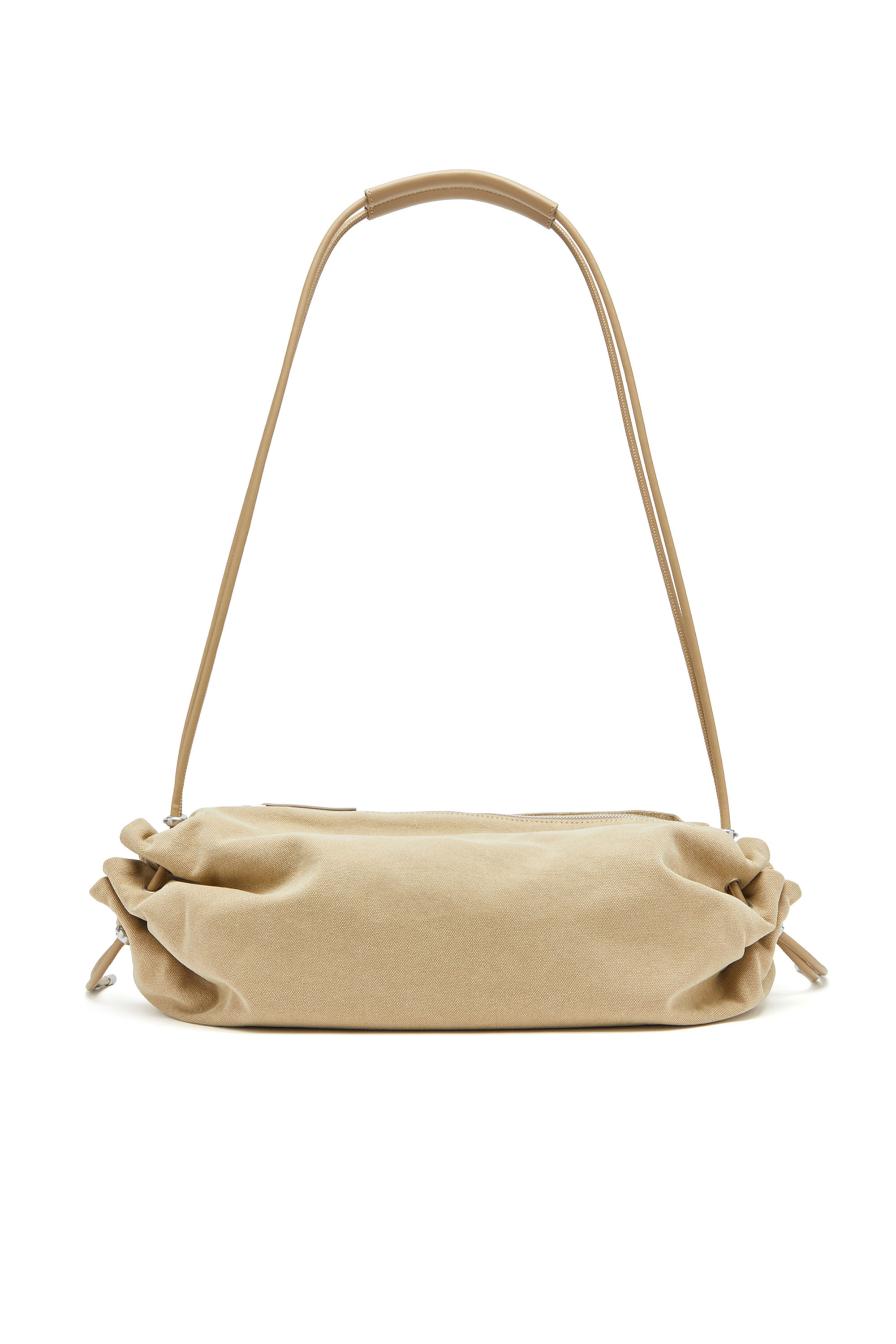 Diesel - SCRUNCH-D CROSSBODY L, Scrunch-D L-Talego de lona tratada fruncido Mujer in Beige - 2