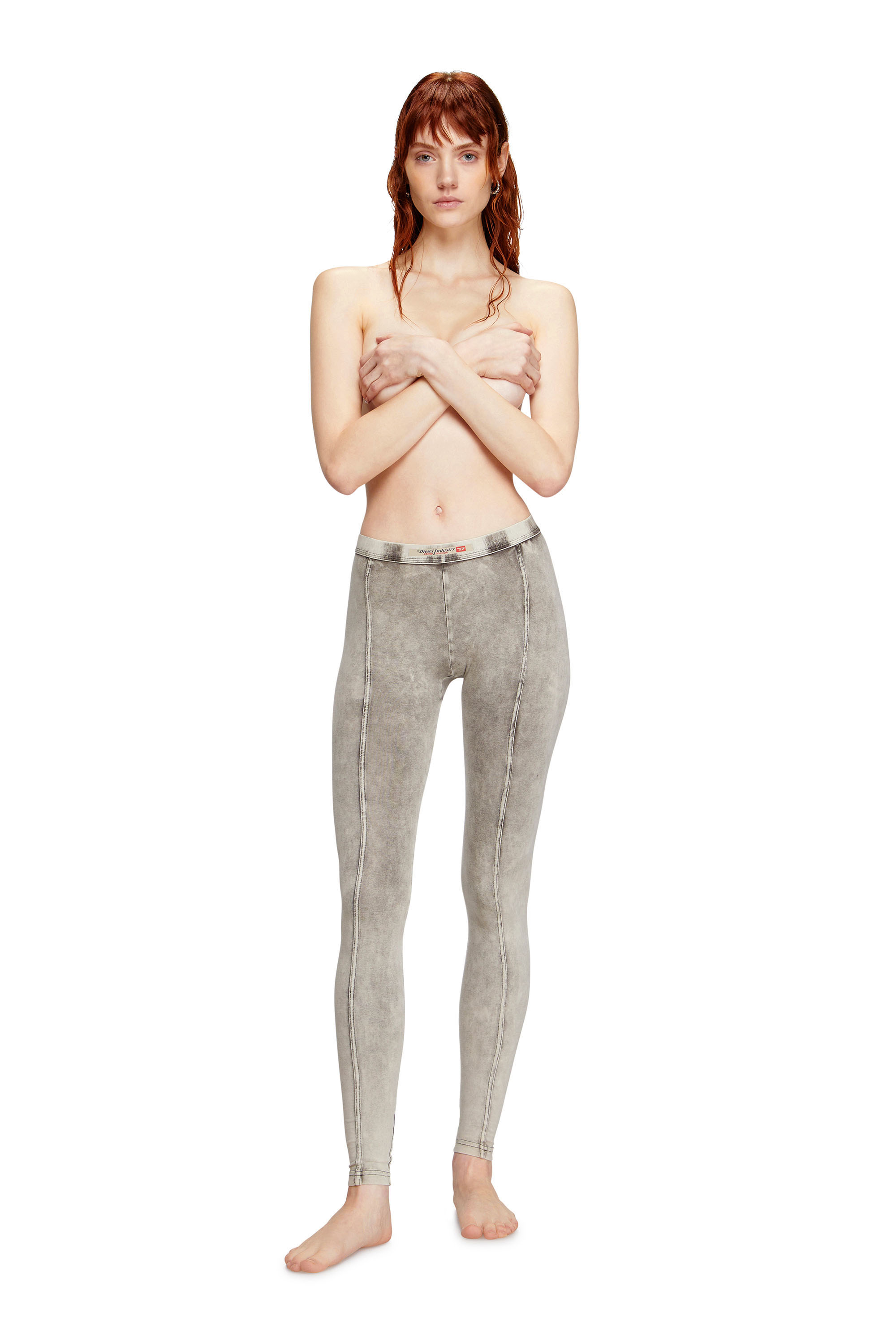 Diesel - ATHENA-DNM, Jeggings de tejido tipo jersey con efecto denim Mujer in Gris - 2