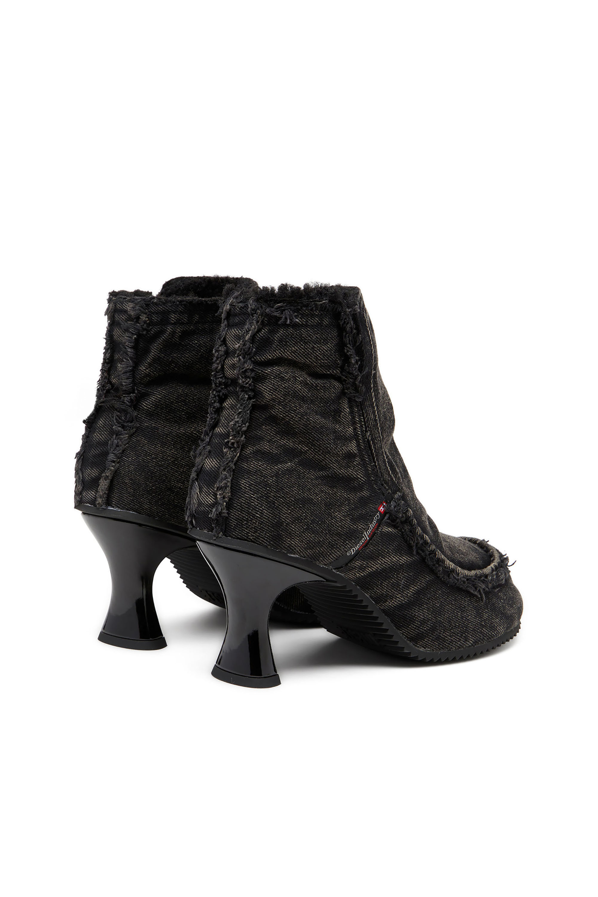 Diesel - D-WOODSTOCK HEEL AB, D-Woodstock - Botas de denim con tacón Mujer in Negro - 4