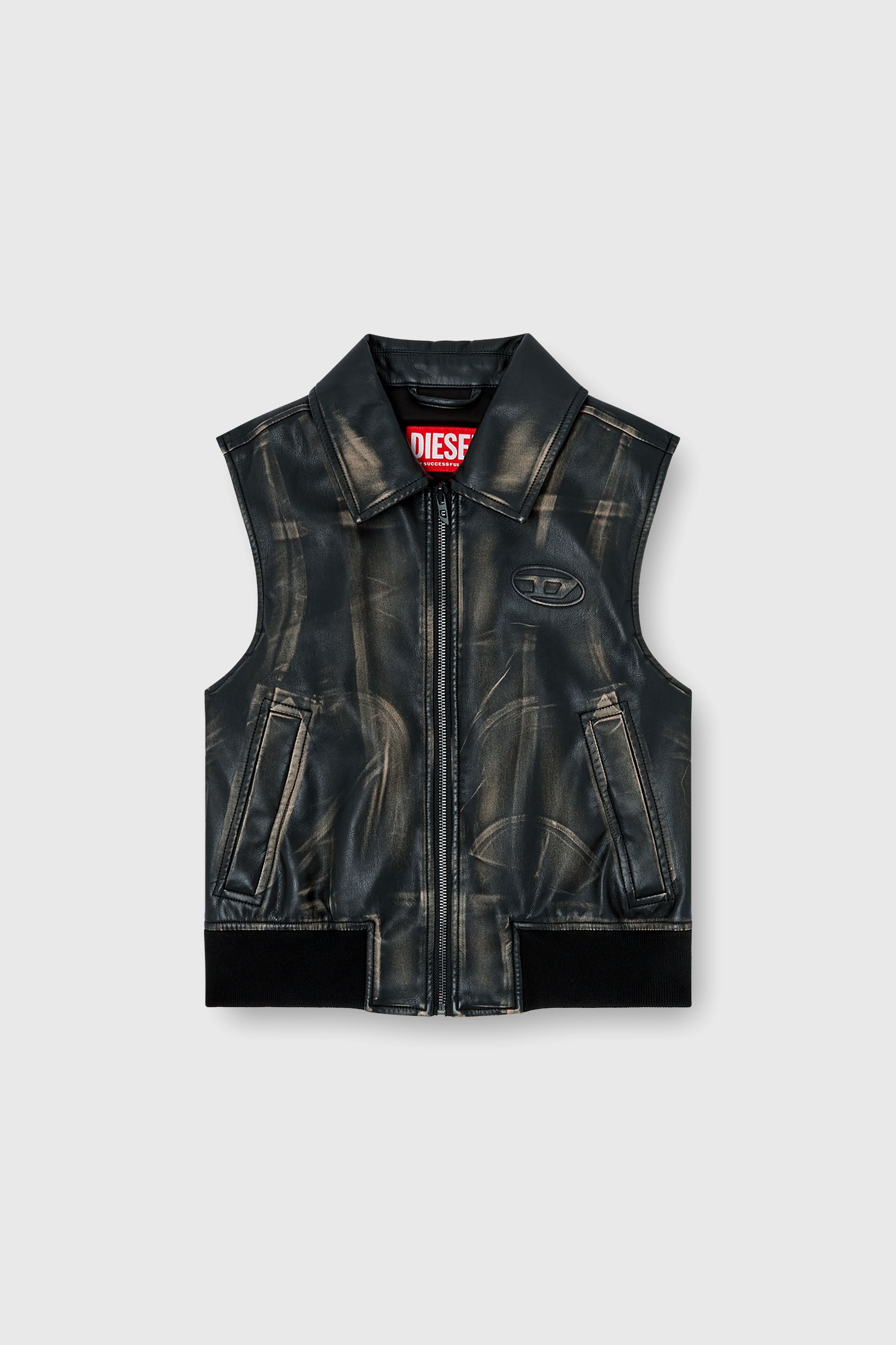 Diesel - G-INKO, Chaleco bomber con efecto desgastado Mujer in Marr&oacute;n - 2