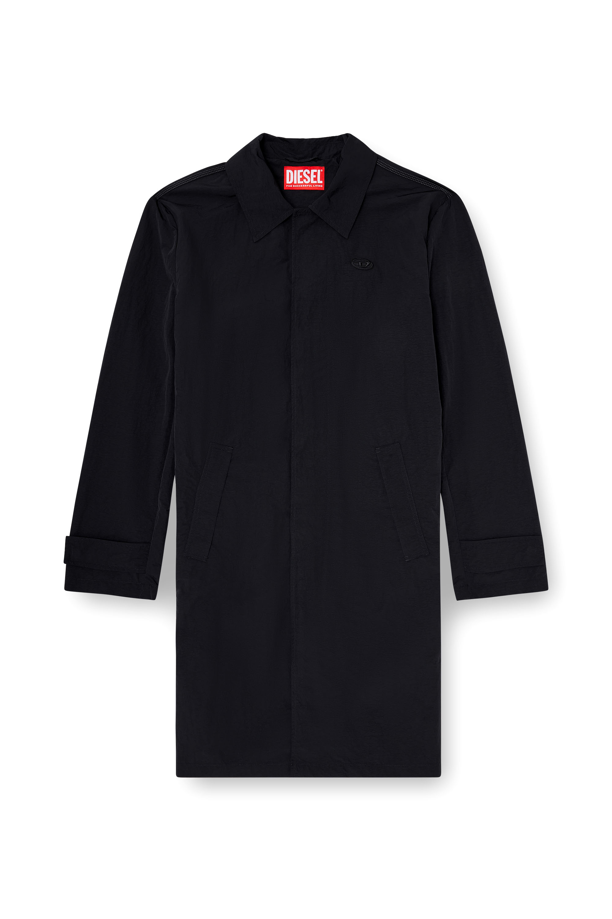Diesel - J-BURHAT, Abrigo de nailon con acabado arrugado brillante Hombre in Negro - 3