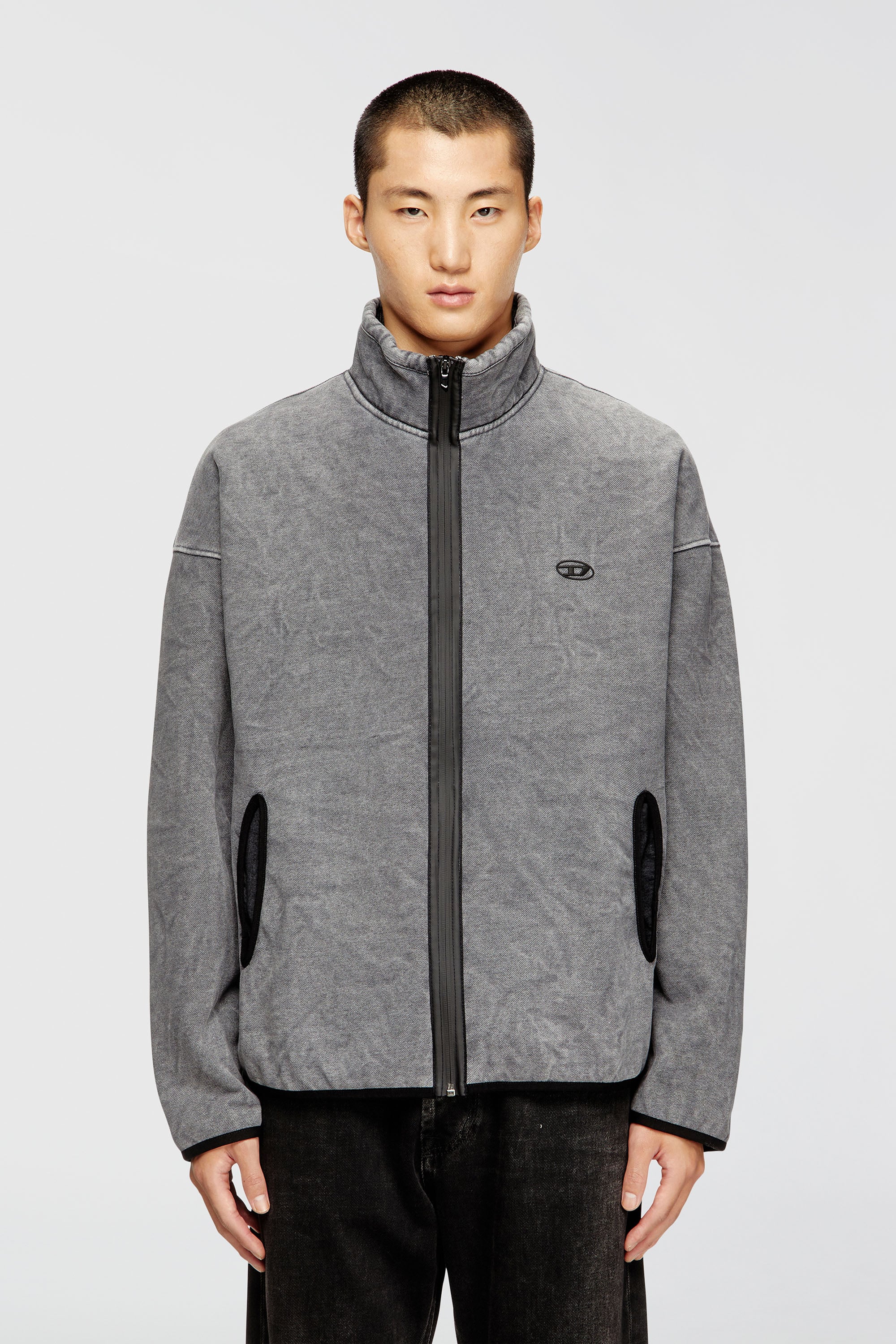Diesel - S-BATY-NEW, Sudadera con cierre de cremallera y forro interior Hombre in Gris - 1