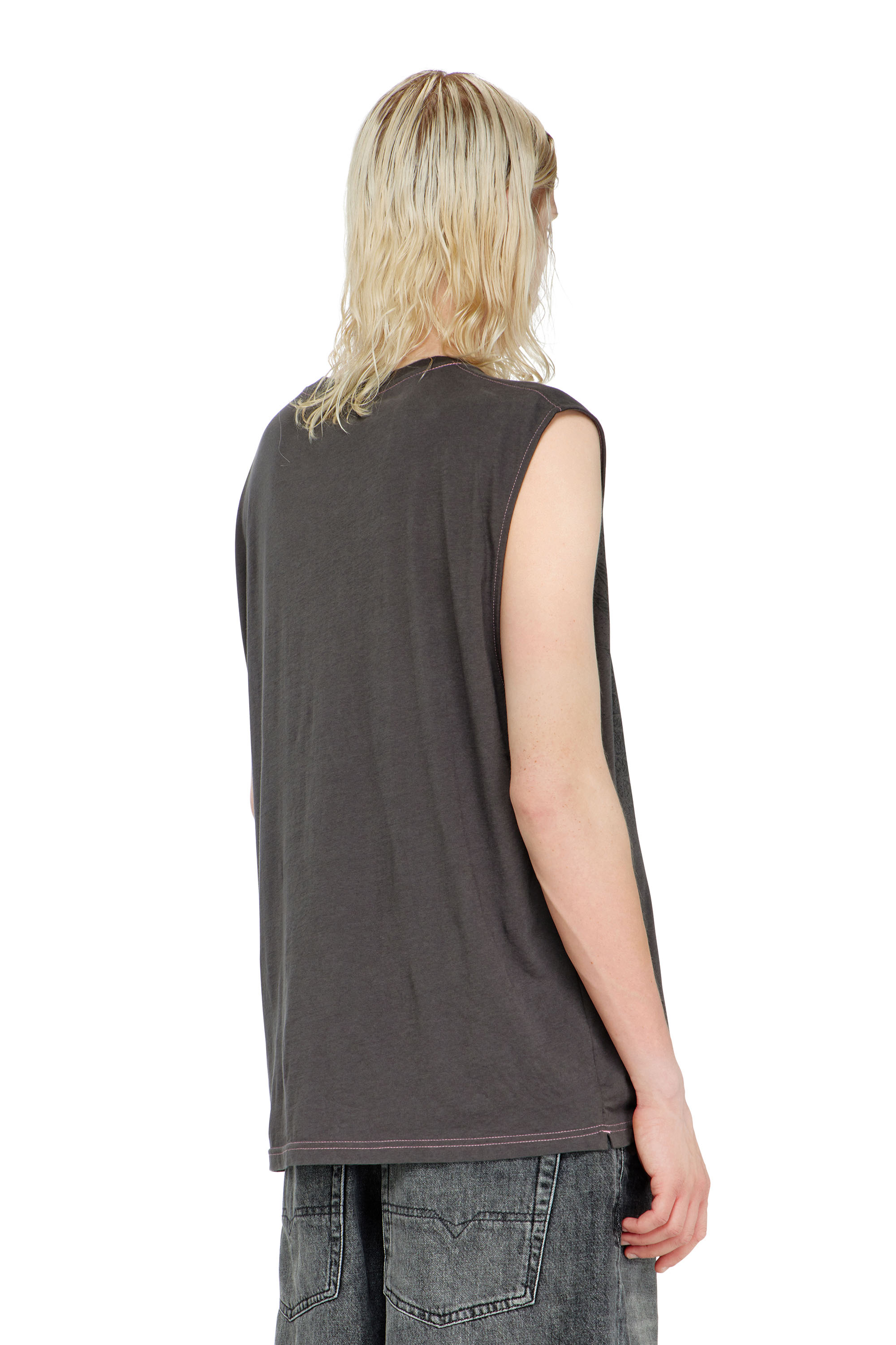 Diesel - T-BOXT-SL-NOTCH, Top sin mangas de algod&oacute;n con gr&aacute;fico tonal Hombre in ToBeDefined - 4
