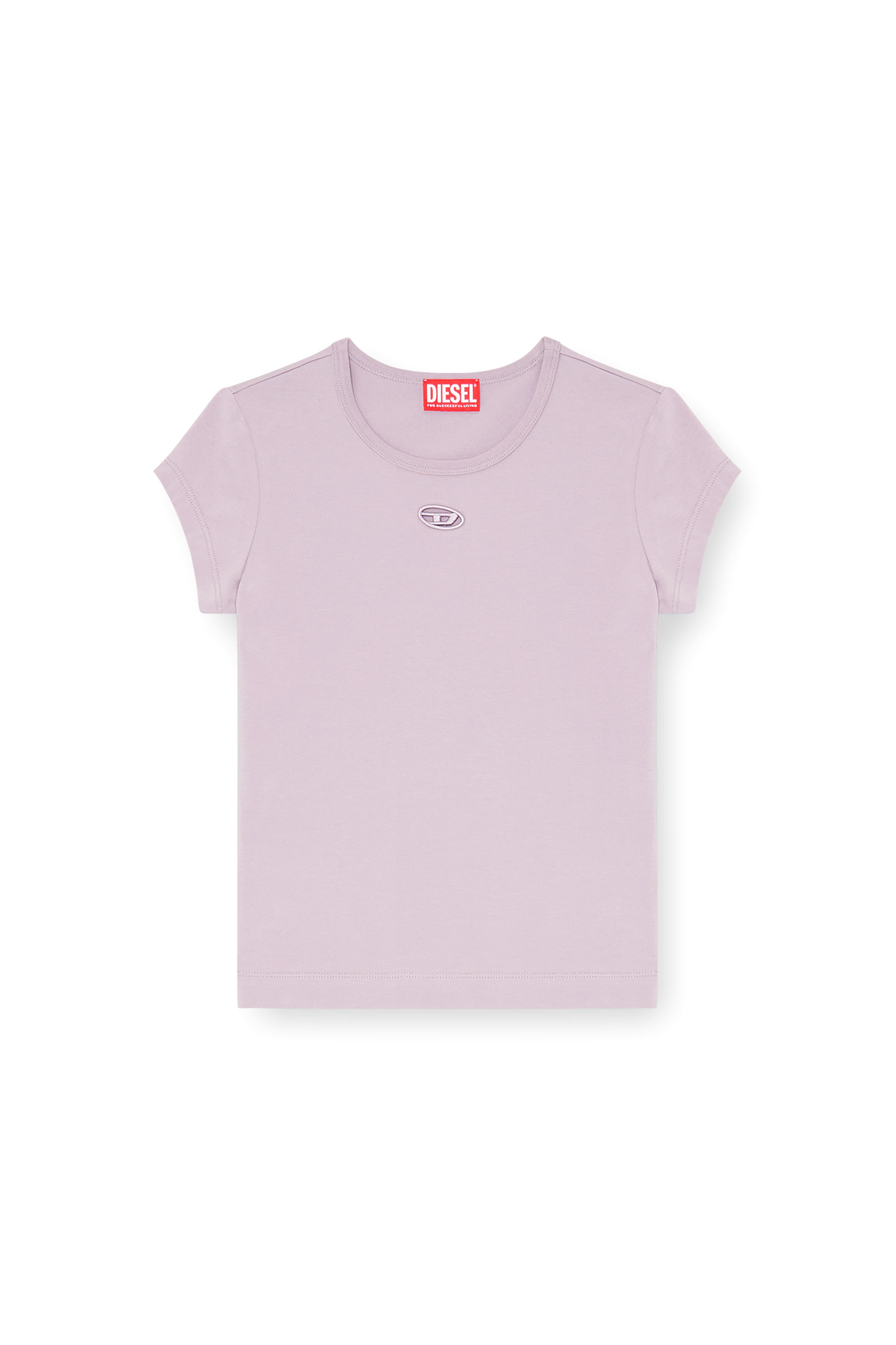 Diesel - T-ANGIE-OD, Camiseta con logotipo bordado con abertura Mujer in ToBeDefined - 2