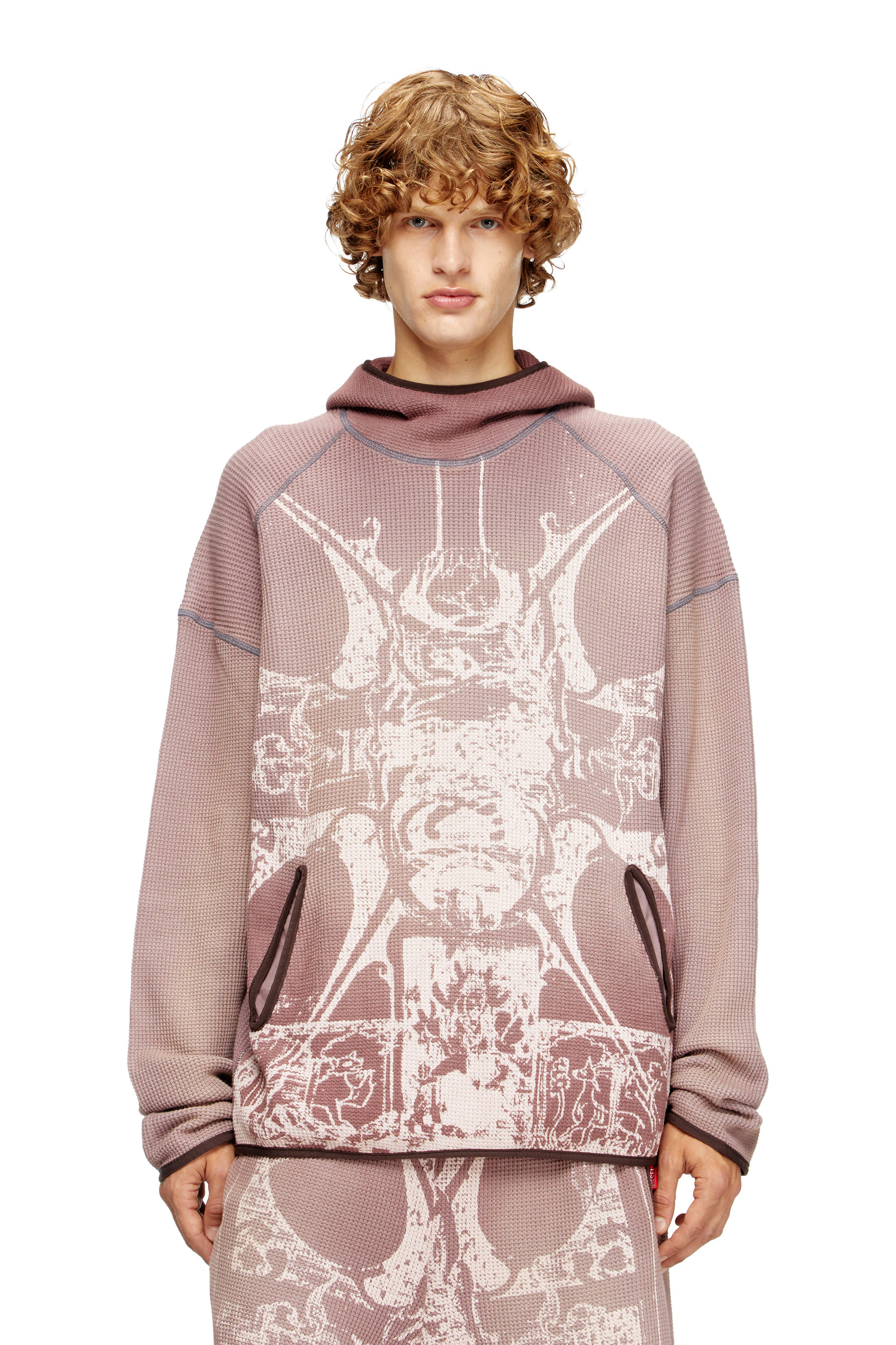 Diesel - S-WAF-HOOD-NEW, Sudadera con capucha desteñida y estampado gráfico Hombre in ToBeDefined - 1