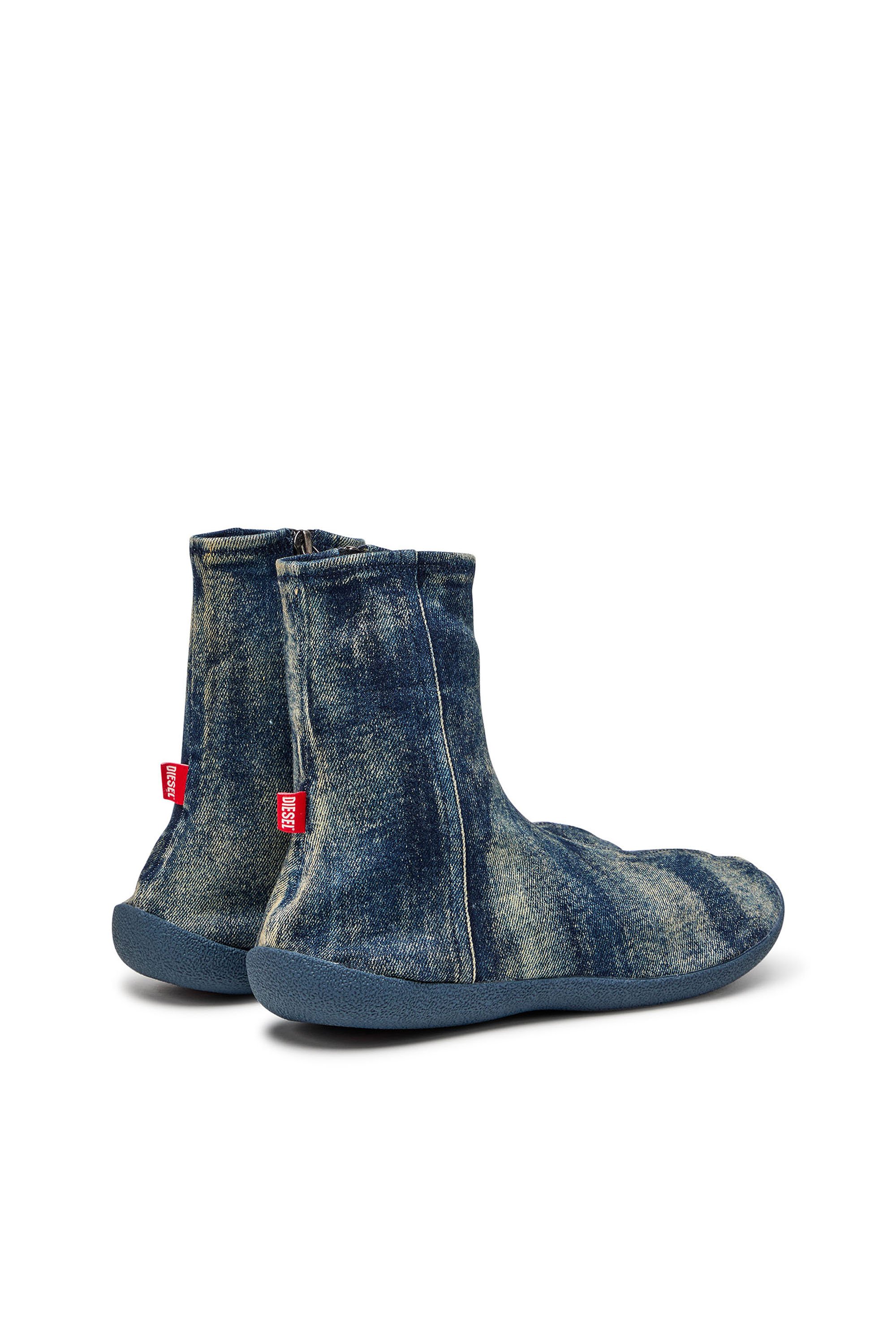 Diesel - D-SHOCK BT, D-Shock Bt-Botines calcetín en denim solarizado Hombre in Azul marino - 3