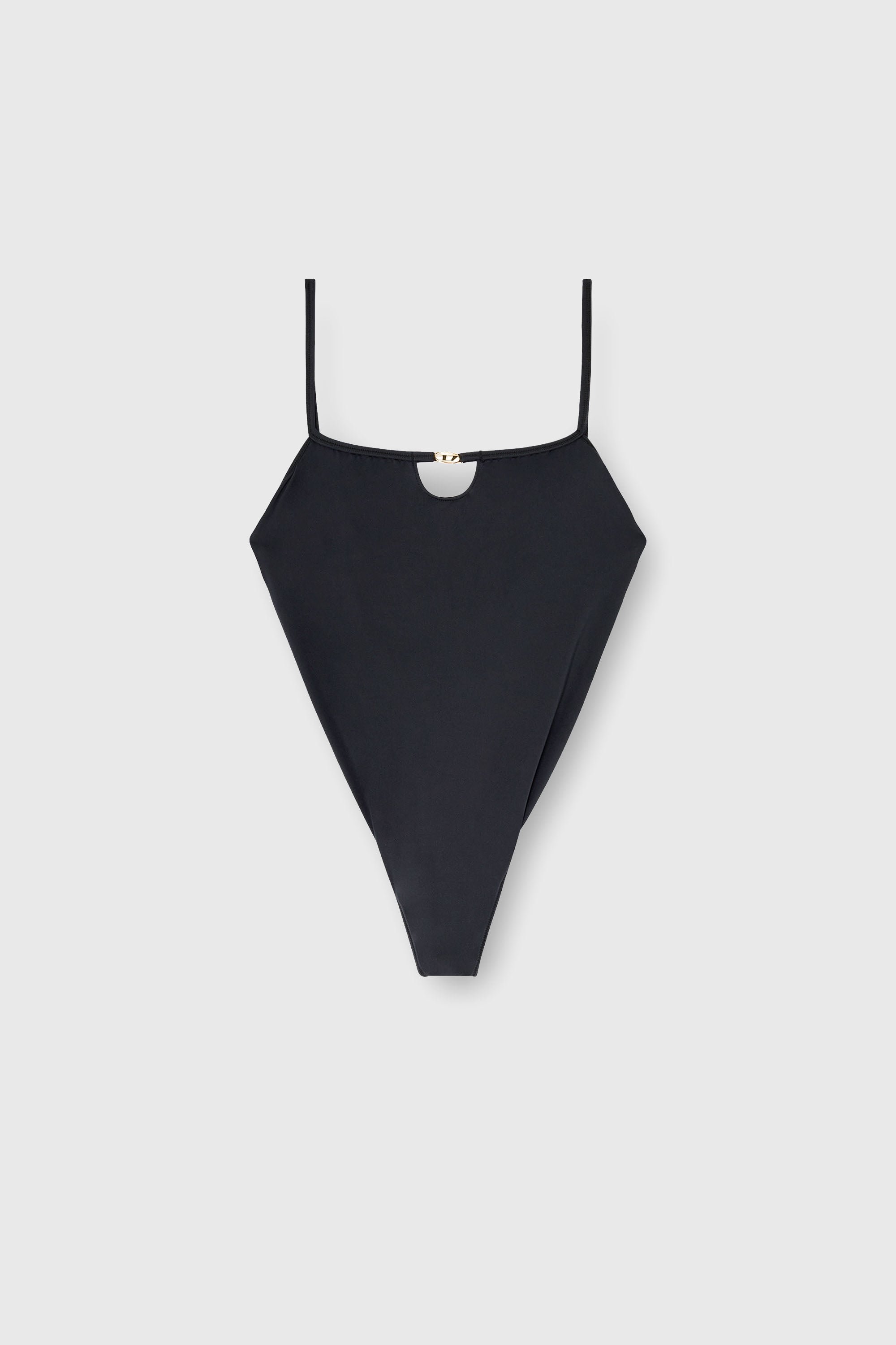 Diesel - KIARA-UTLT, Body de nylon con aberturas y metal Oval D Mujer in Negro - 2