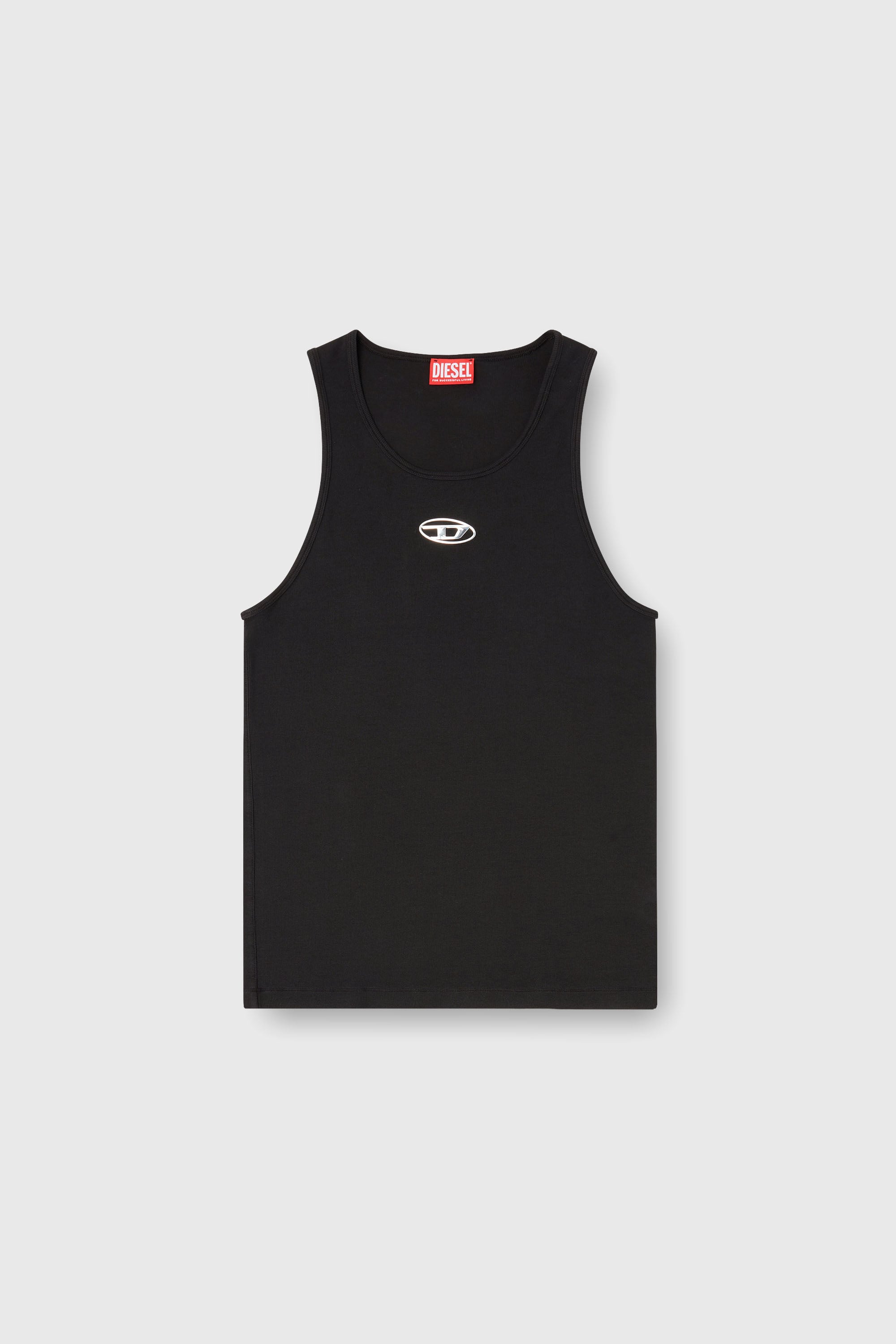 Diesel - T-LIFTY-IOD, Camiseta de tirantes de algod&oacute;n con logo Hombre in Negro - 2