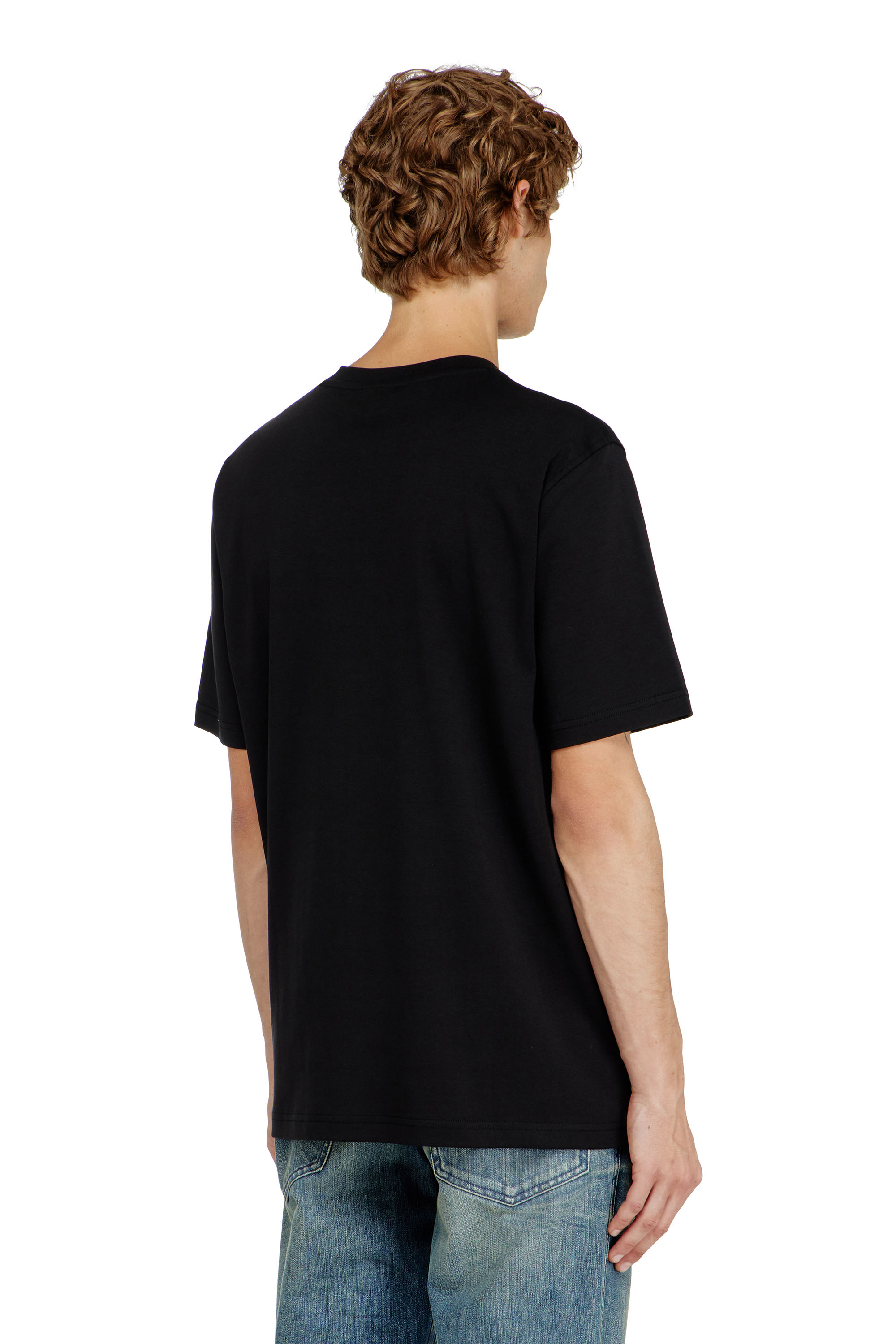 Diesel - T-ADJUST-V-MICRODIV, Camiseta de cuello de pico con microbordado de logo Hombre in Negro - 4