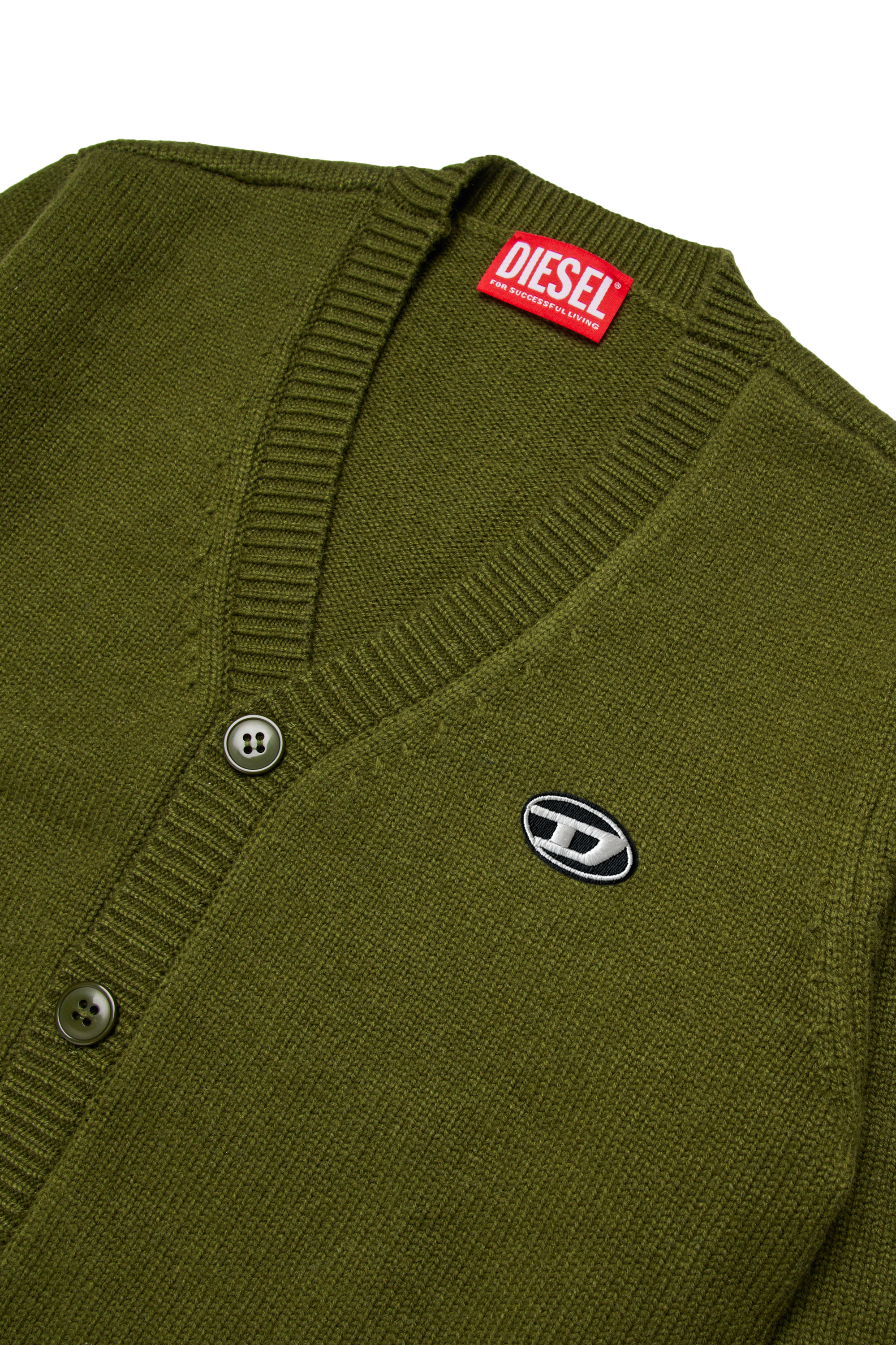 Diesel - KRAMCARDIGAN, Cárdigan de lana Hombre in Verde - 3