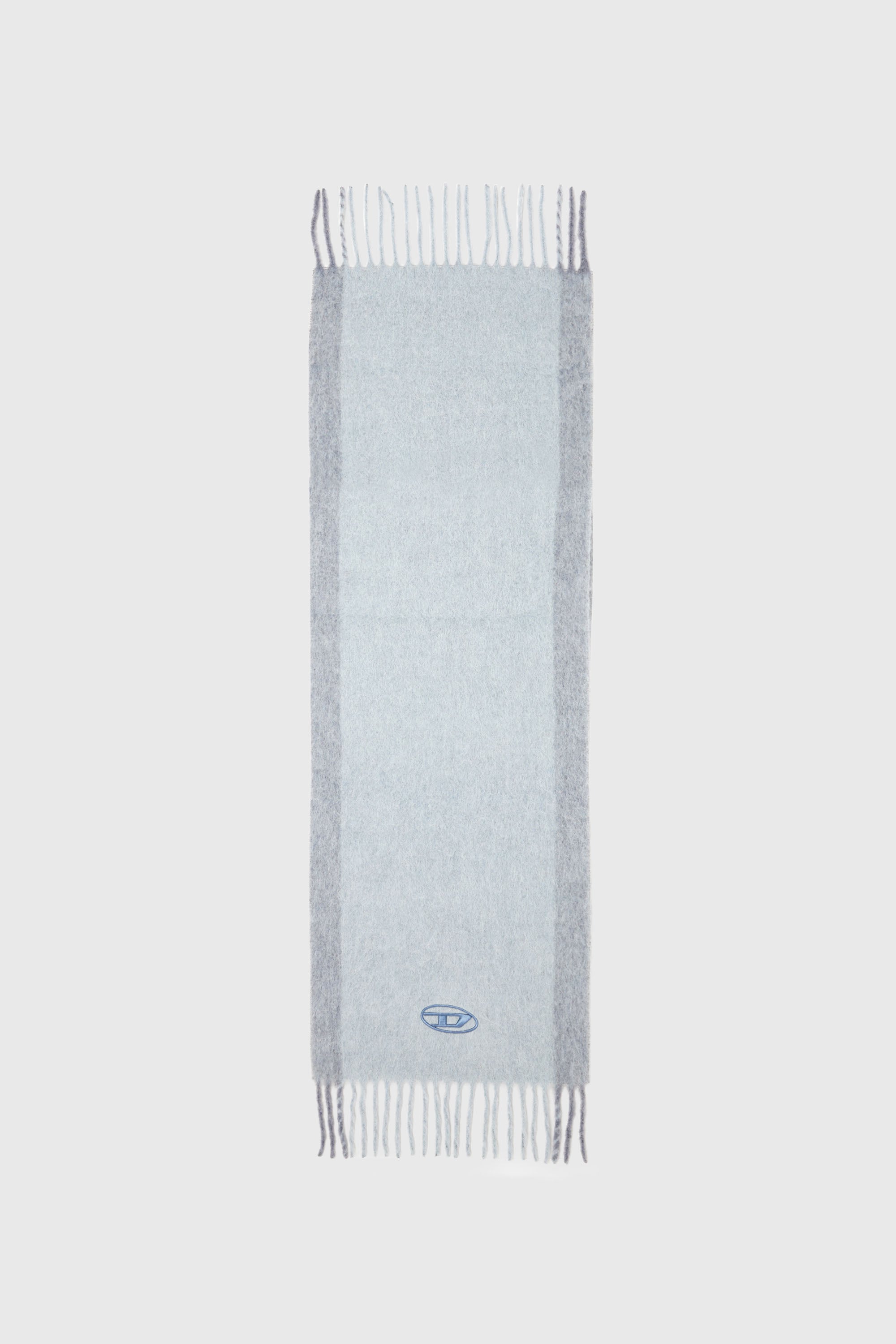 Diesel - S-OLID, Bufanda de mezcla de lana con rayas en contraste Hombre in Azul marino - 2