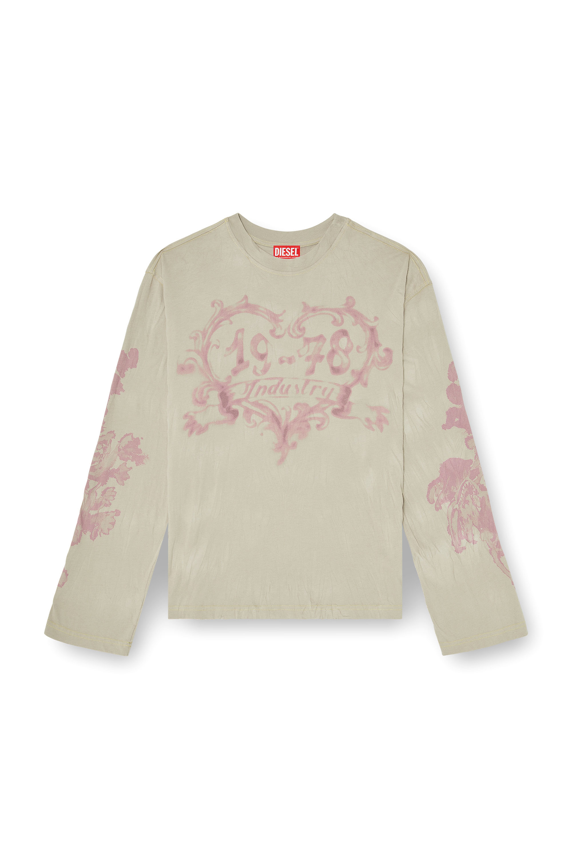 Diesel - T-HILARY-LS-AA1, Camiseta de manga larga de algod&oacute;n con estampado gr&aacute;fico Mujer in Multicolor - 3