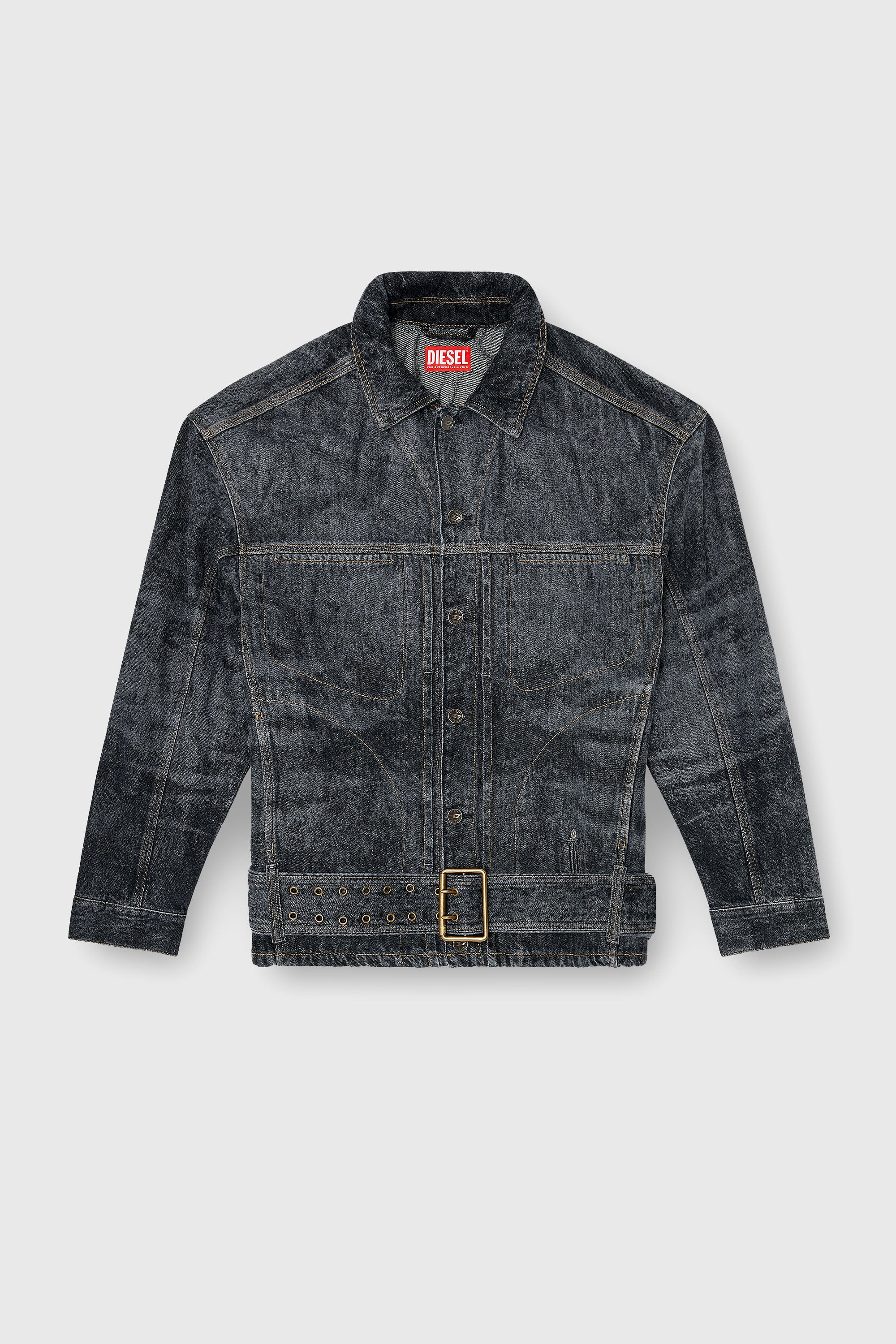 Diesel - D-VALERO-S, Chaqueta vaquera inspirada en el biker Hombre in Gris - 2