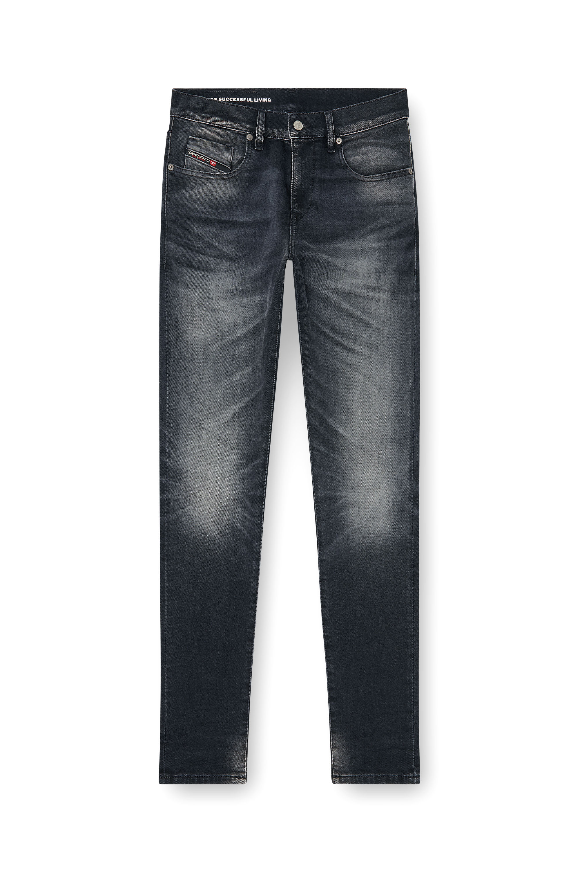 Diesel - Slim Jeans 2019 D-Strukt 09P38 Hombre, Negro/Gris oscuro - 3