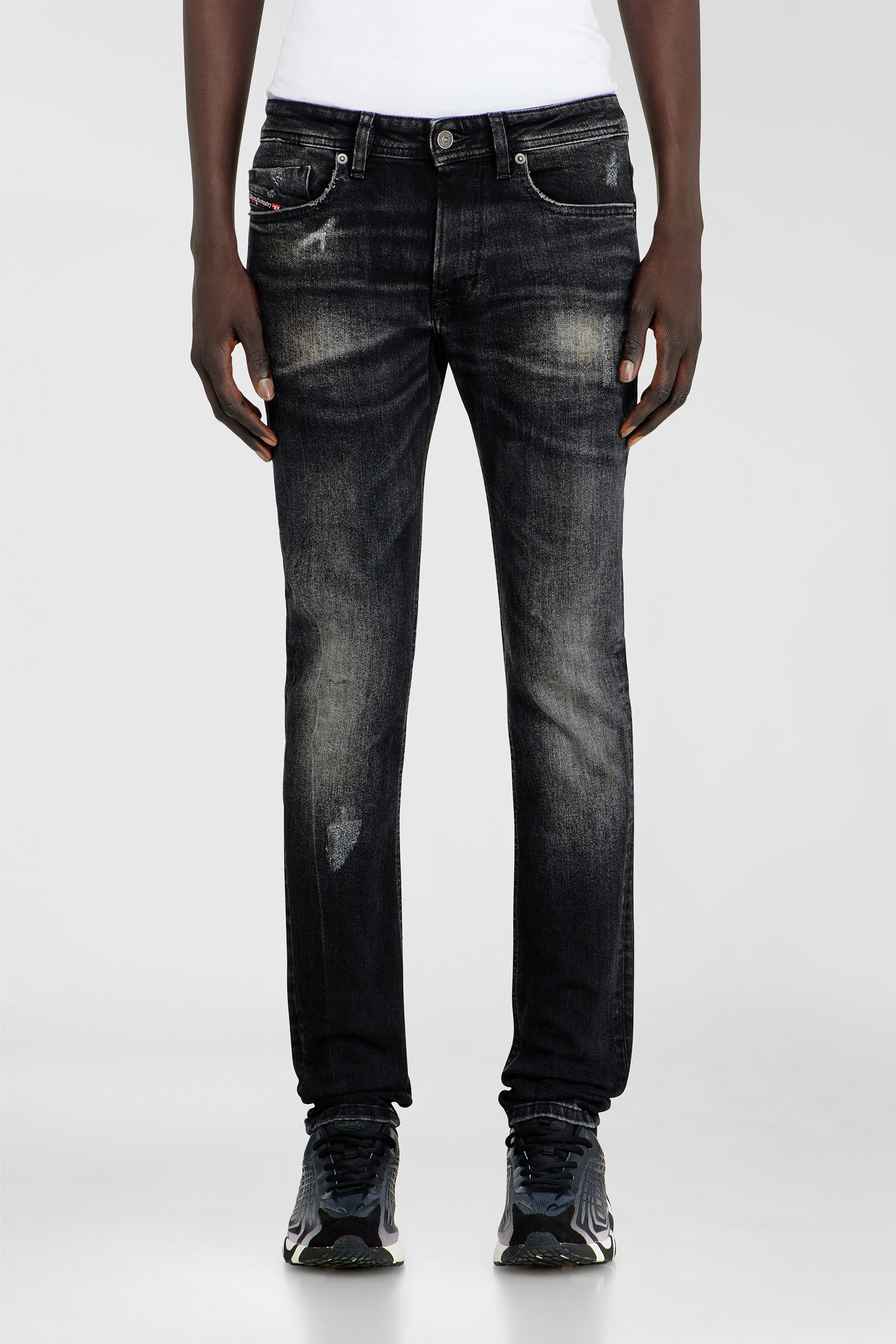 Diesel - Skinny Jeans 1979 Sleenker 0DBDP Hombre, Negro/Gris oscuro - 4