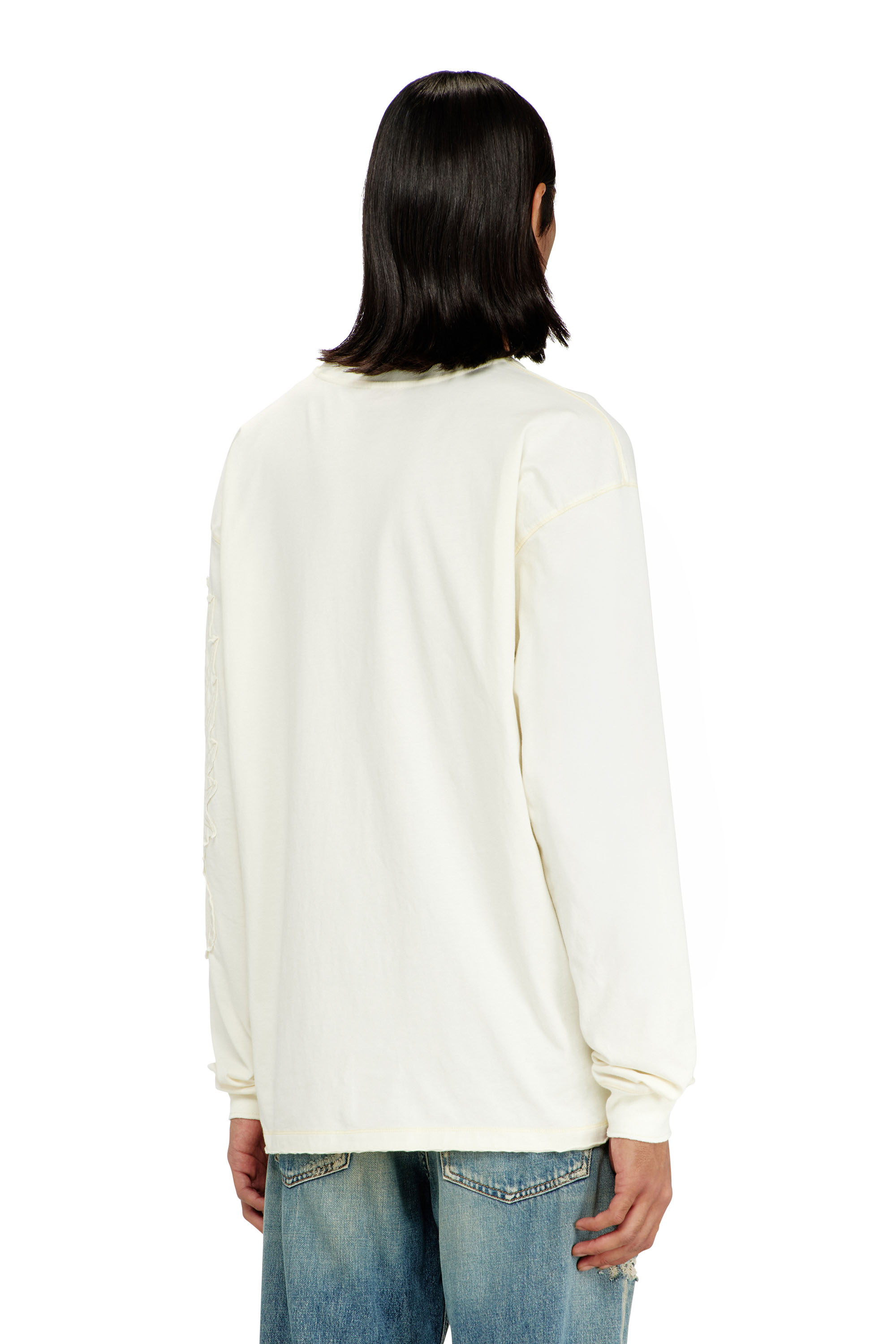 Diesel - T-NORM-LS-AA3, Camiseta de manga larga con estampados y parches Hombre in Blanco - 4