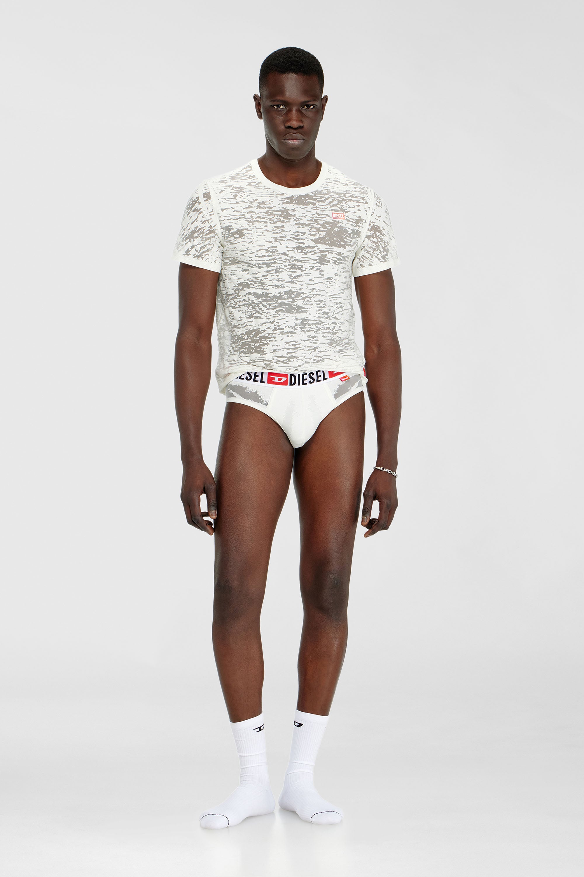 Diesel - PR-ANDRE, Braguita con efecto devor&eacute; semitransparente Hombre in Blanco - 1