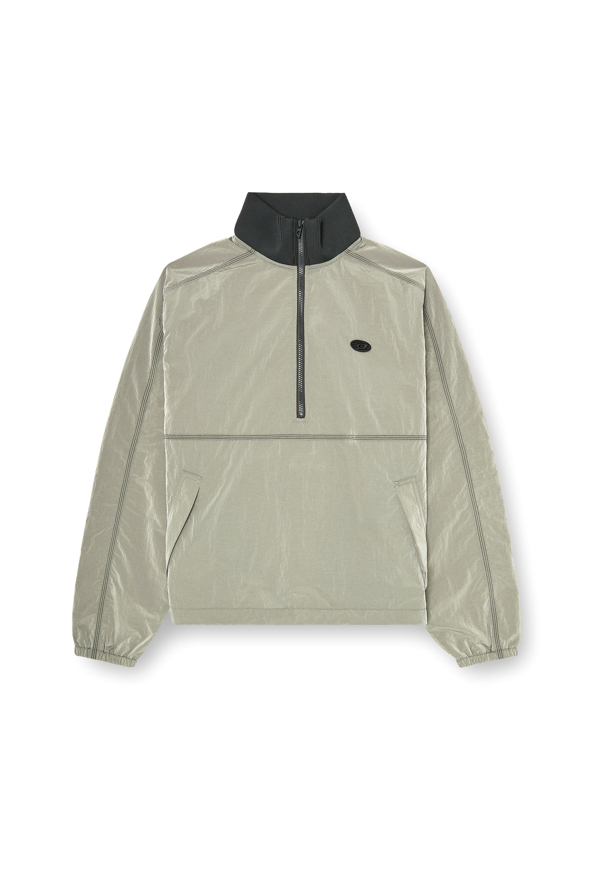 Diesel - J-ANOK, Chaqueta de nailon con efecto arrugado Hombre in Gris - 3