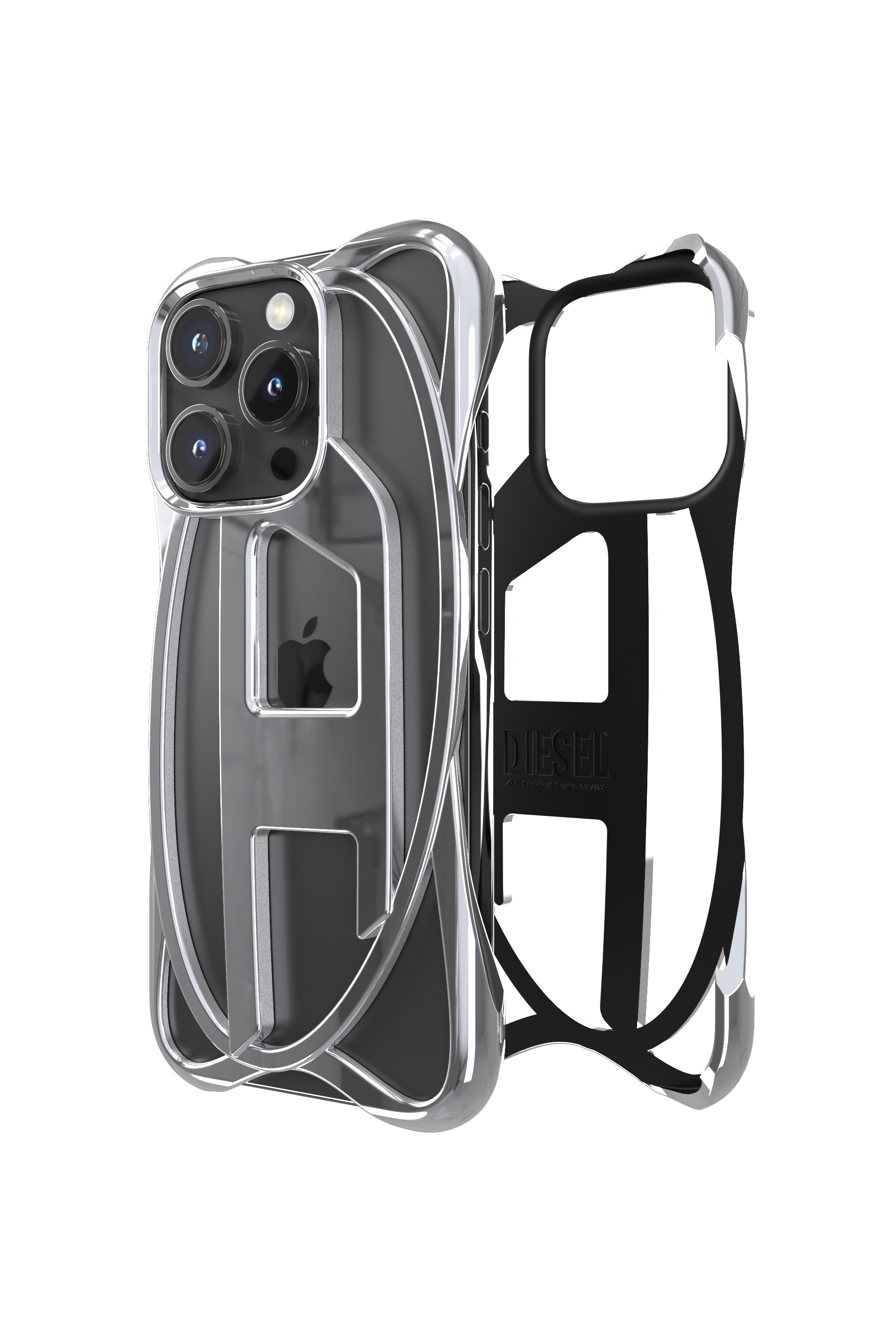 Diesel - 60267 CAGED D CASE, Funda Enrejada D iPhone 16 Pro Unisex in Gris - 1