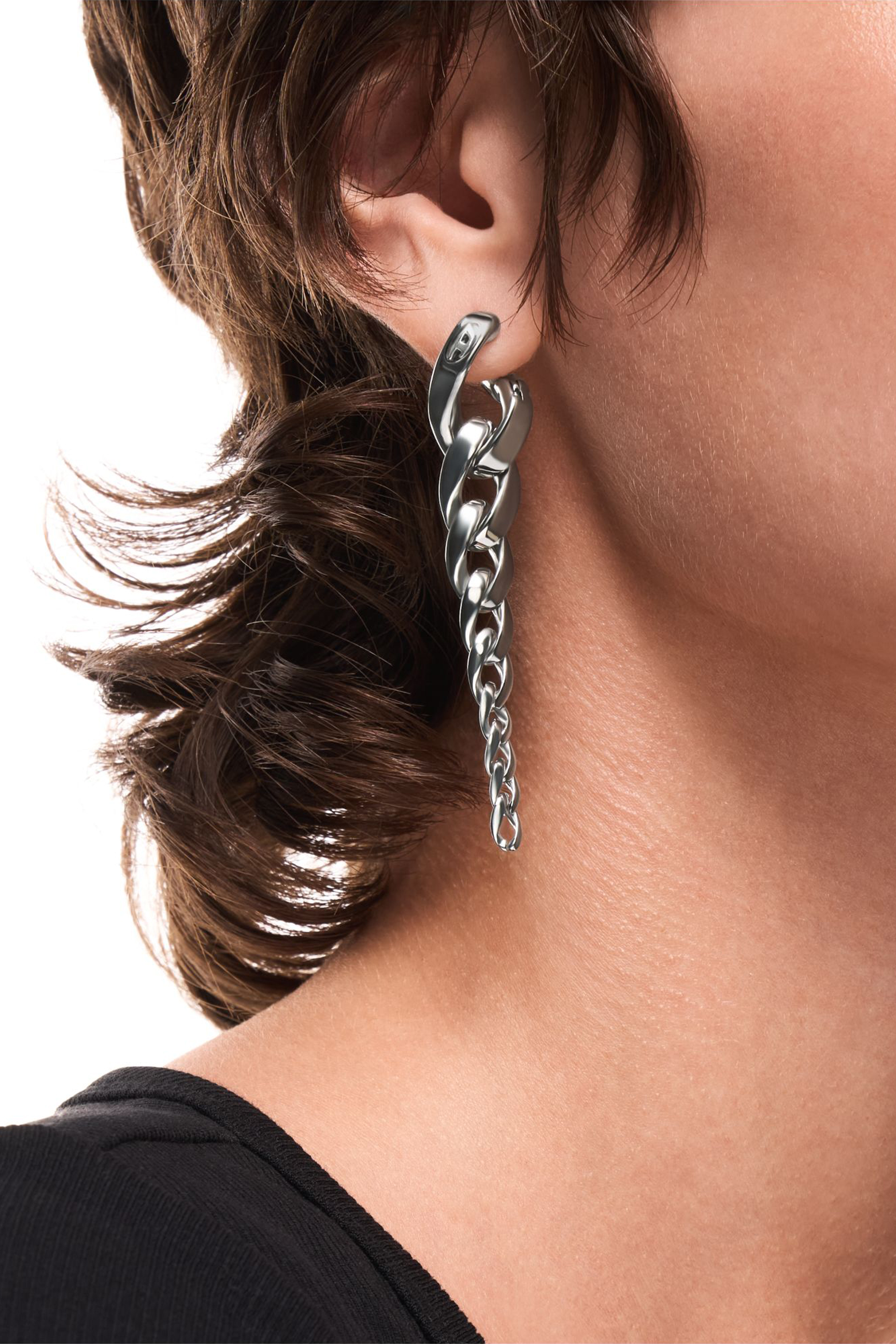 Diesel - DX1719040, Unisex's Stainless Steel Drop Earrings in Silver - 3