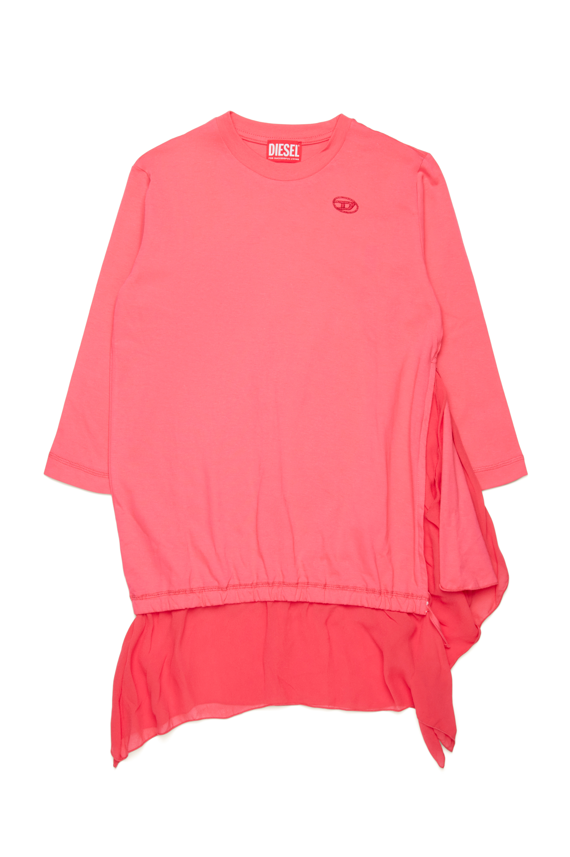 Diesel - DROLLETTE ML, Mujer Vestido camiseta con dobladillo flotante in Rosa - Image 1