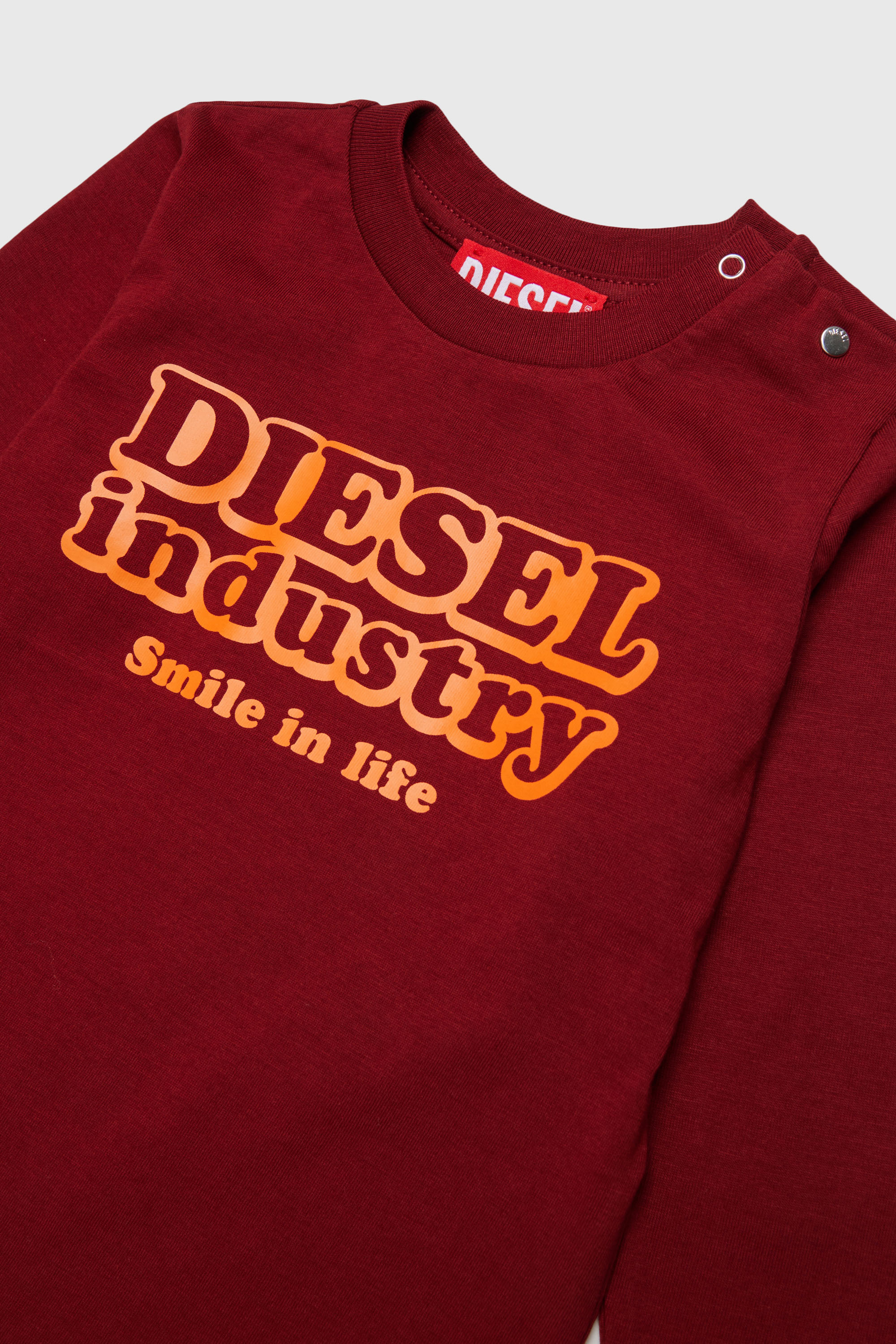 Diesel - TLODIMB, Camiseta de manga larga con estampado Diesel Industry Hombre in Rojo - 3