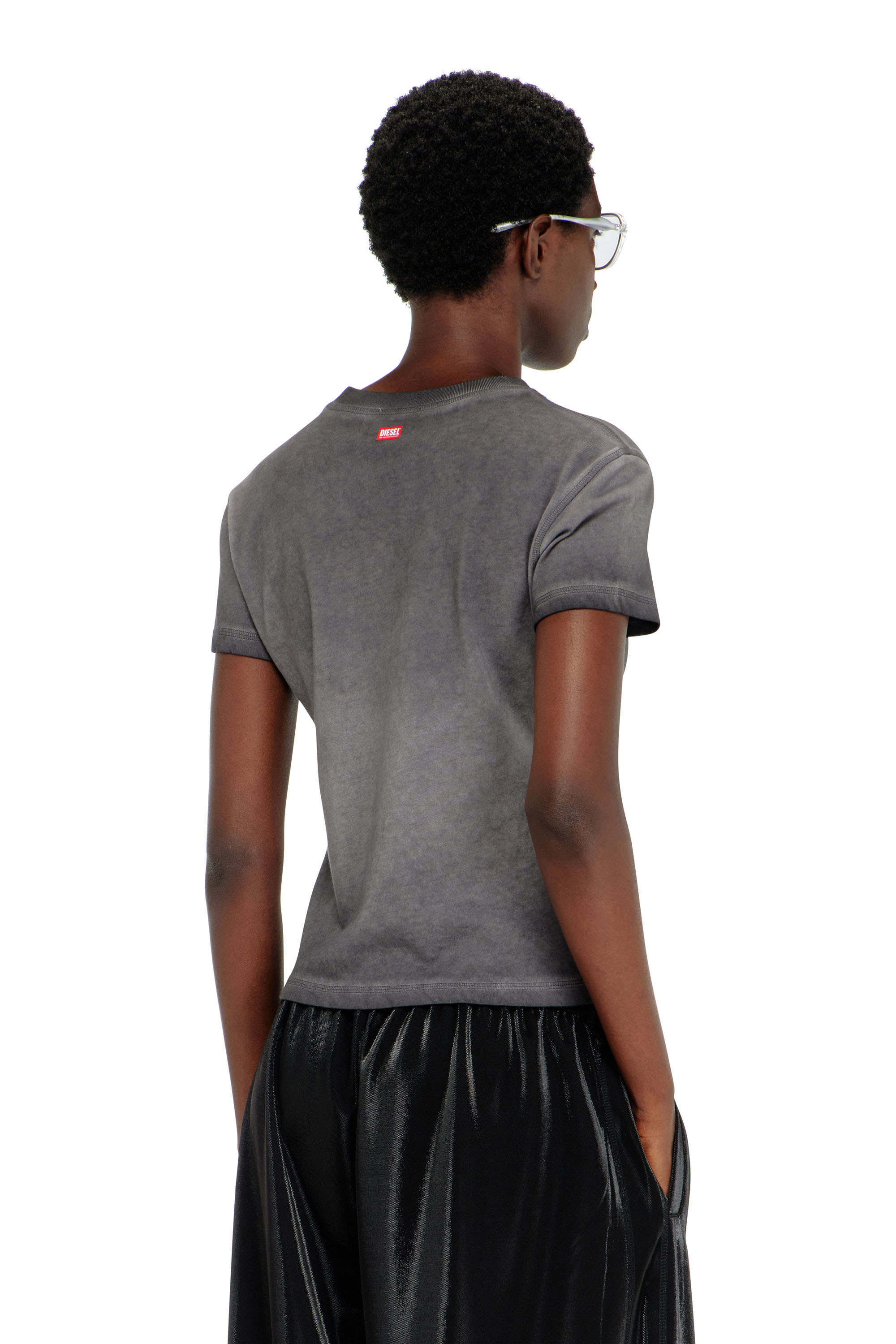 Diesel - T-ILA-AA7, Camiseta slim con d&eacute;vor&eacute; Phoenix Mujer in Gris - 4