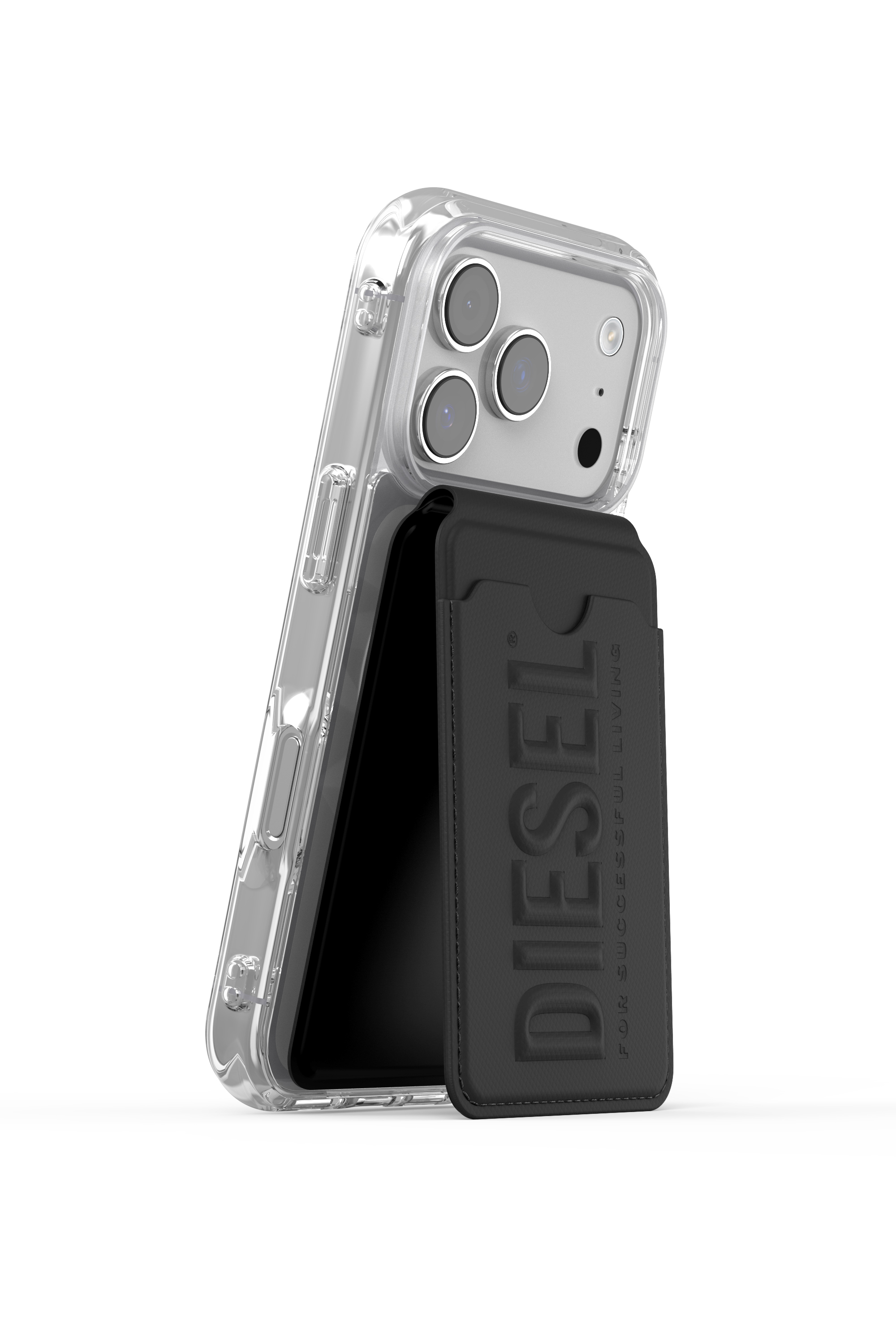 Diesel - 60449  CREDIT CARD HOLDER, Tarjetero con soporte Magsafe 3D Biscotto Unisex in Negro - 6