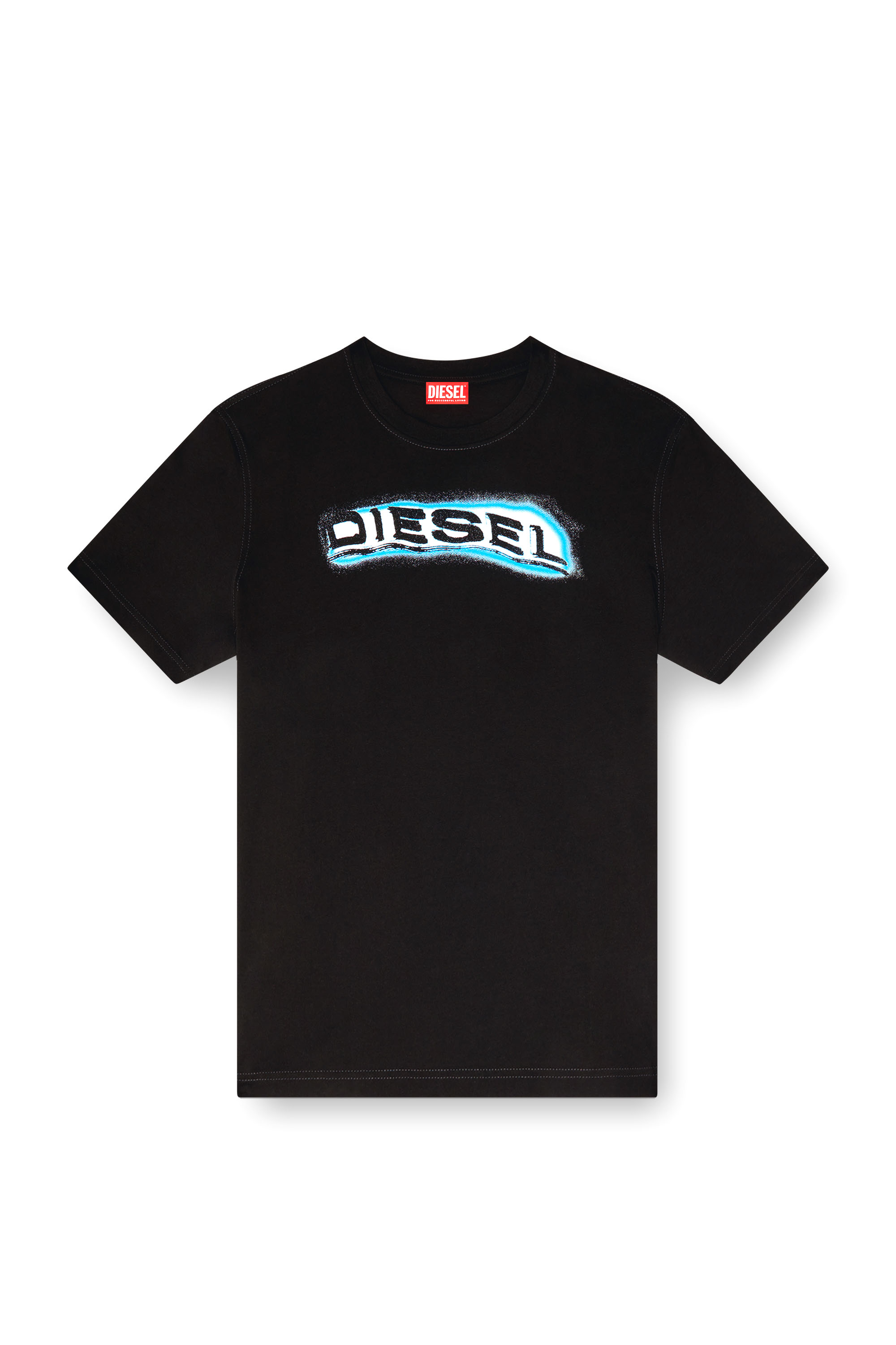 Diesel - T-ADJUST-R4, Camiseta con logotipo estampado en relieve Hombre in Negro - 3