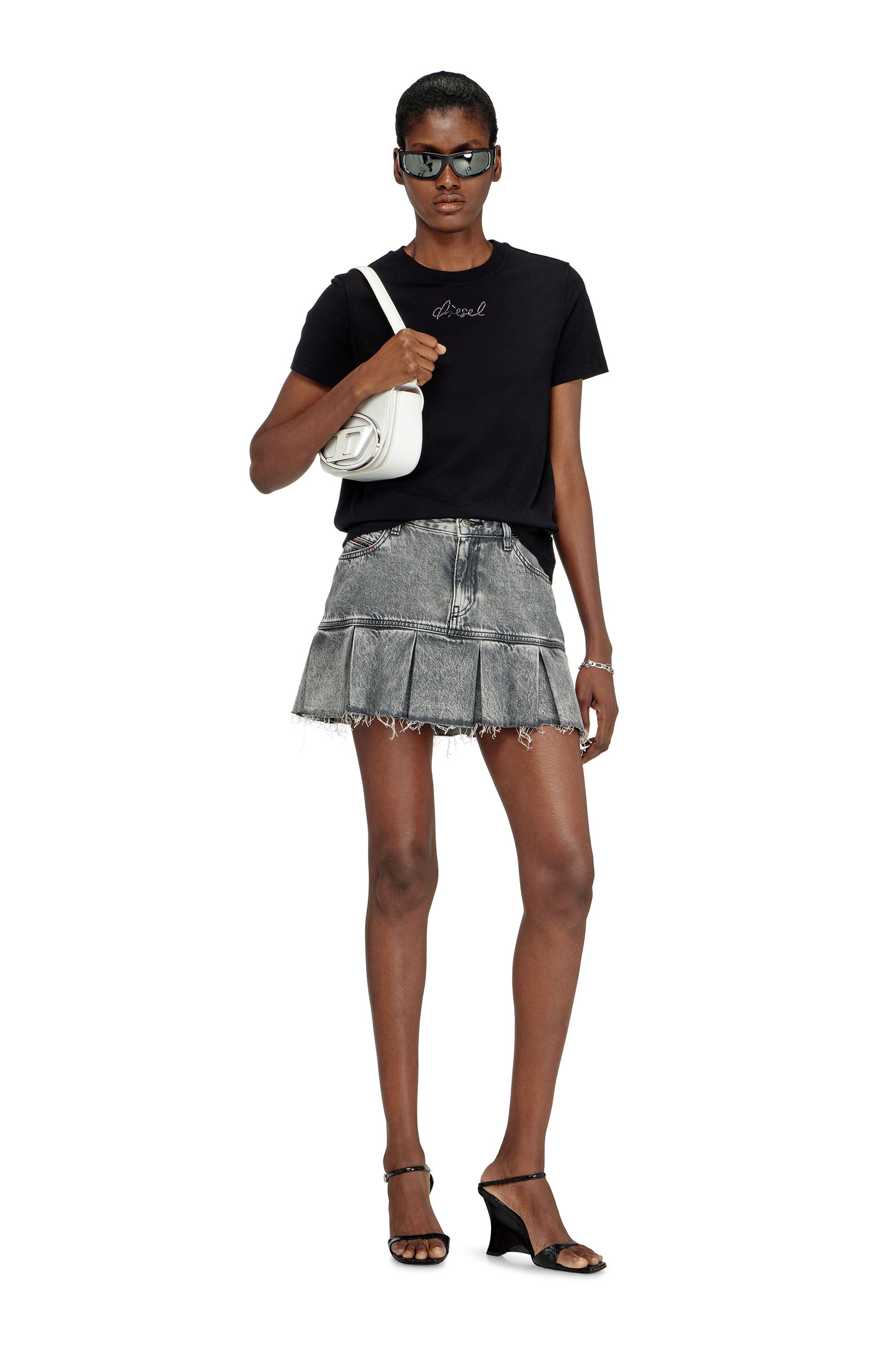 Diesel - 1DR, 1DR-Bolso ic&oacute;nico de hombro de cuero napa Mujer in Blanco - 2