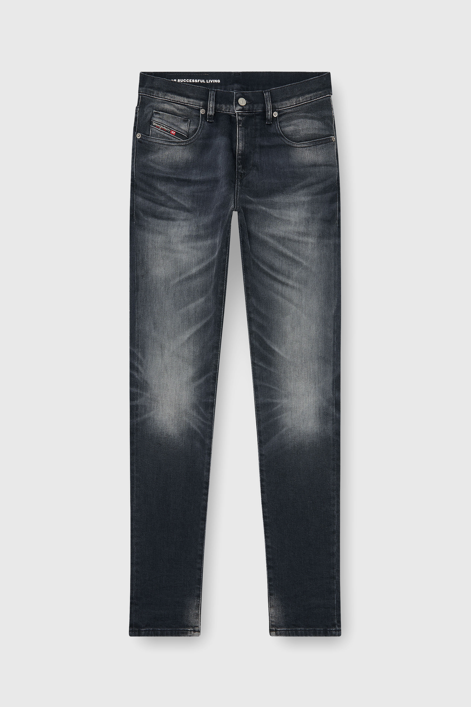 Diesel - Slim Jeans 2019 D-Strukt 09P38 Hombre, Negro/Gris oscuro - 2