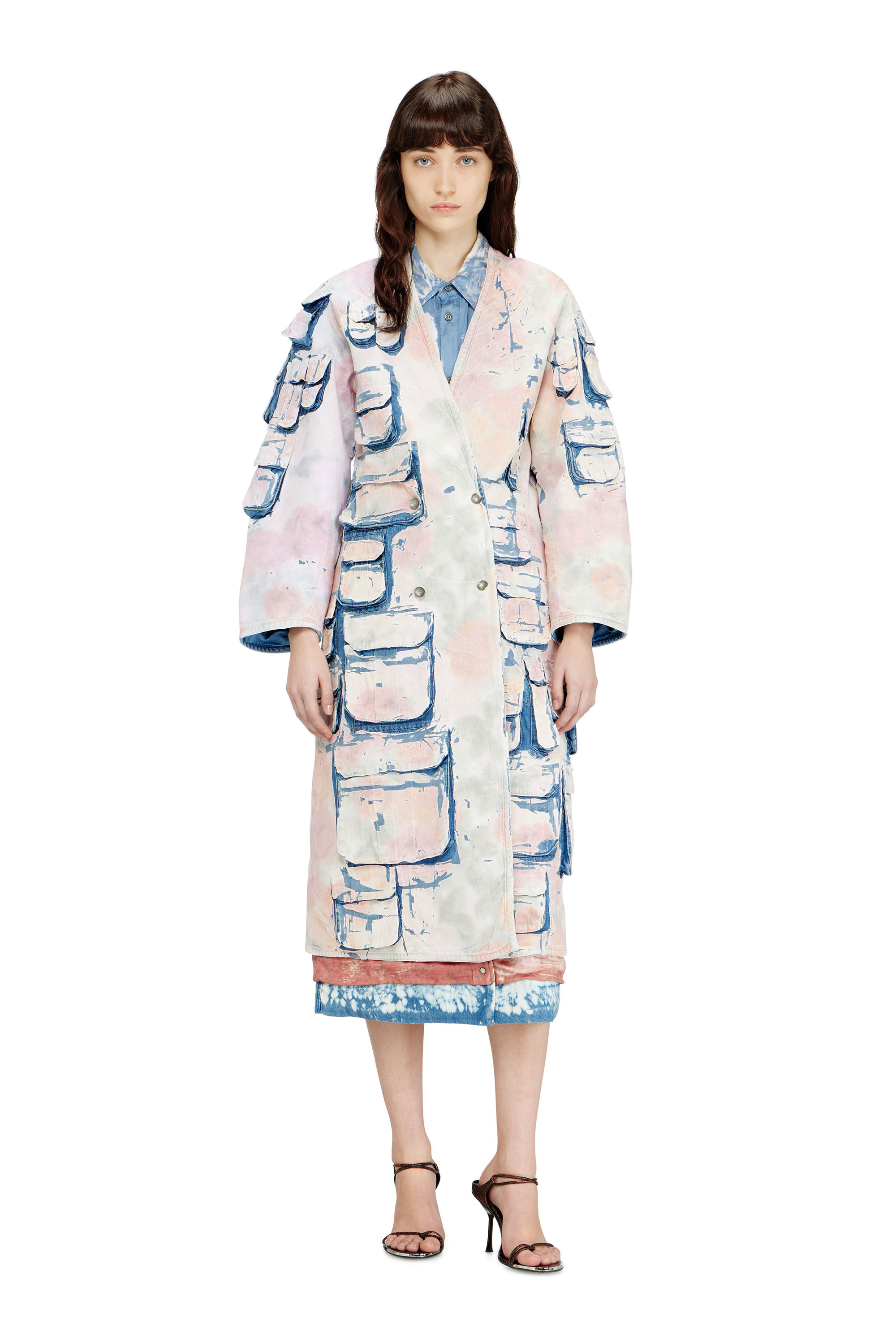 Diesel - DE-SELDOR-FSI, Abrigo vaquero con jersey de cuadros desmontable Mujer in Multicolor - 2