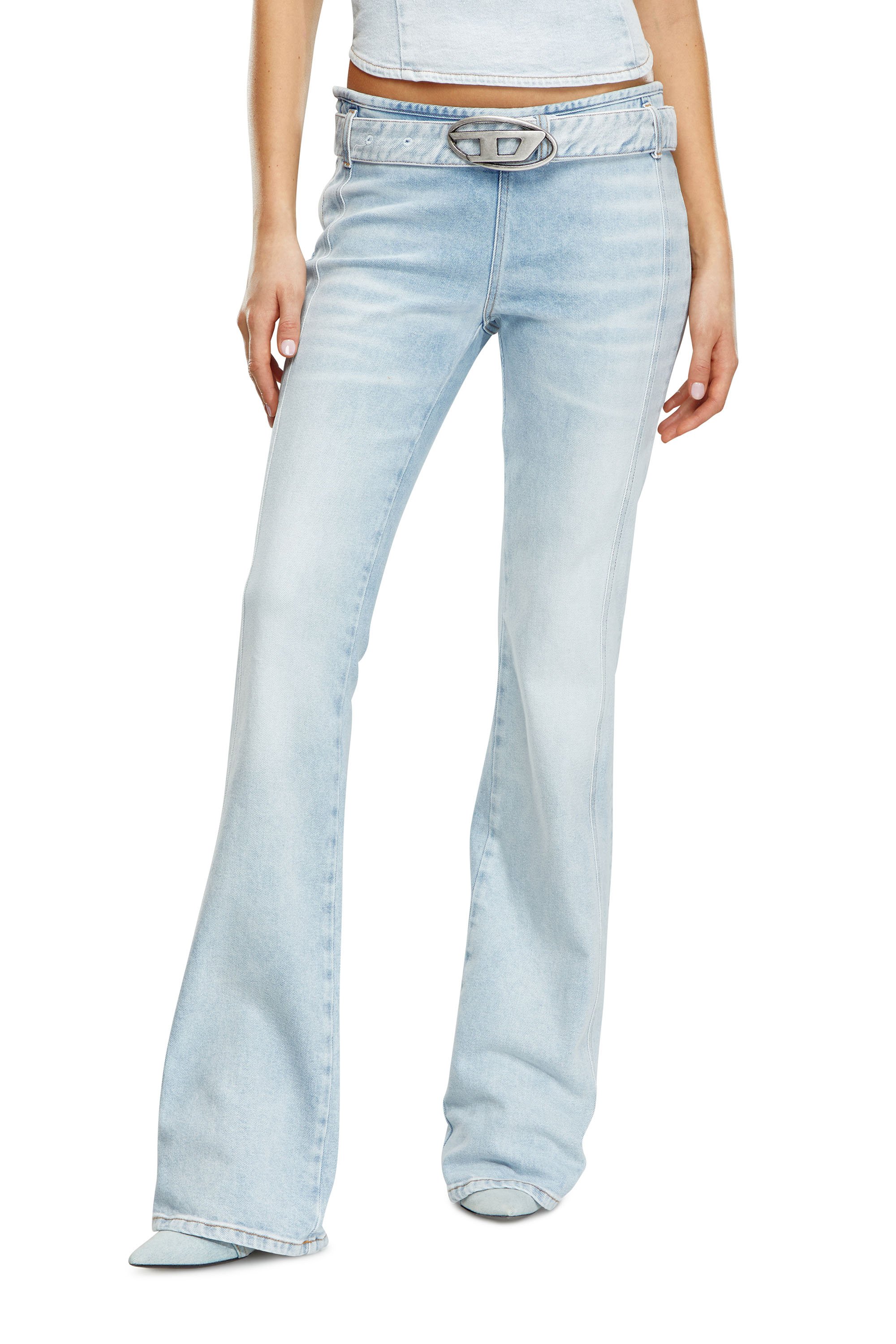 Diesel - Bootcut and Flare Jeans D-Ebbybelt 0JGAA, Azul Claro - Image 1