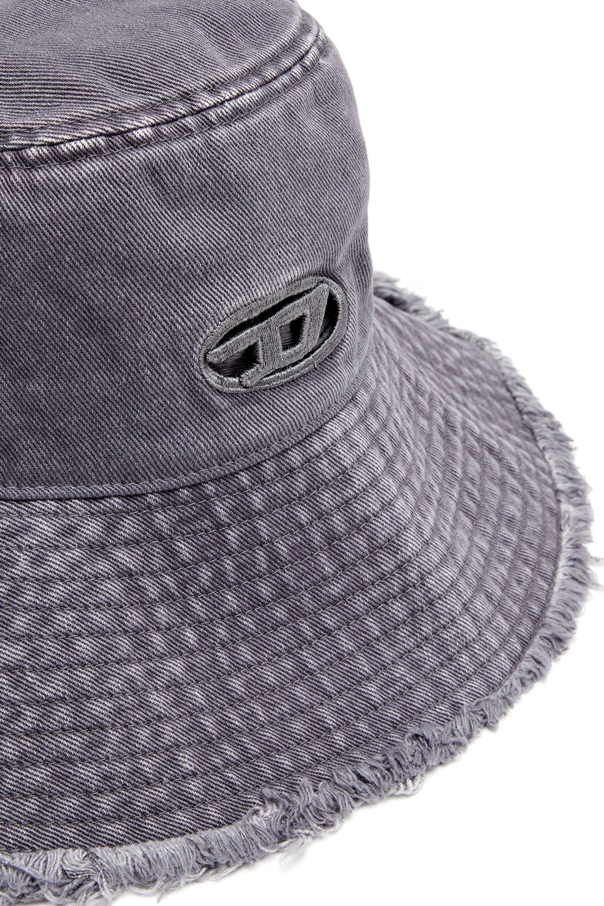 Diesel - C-BUCKET-UTLT, Sombrero de pescador con logotipo recortado bordado Mujer in Gris - 3