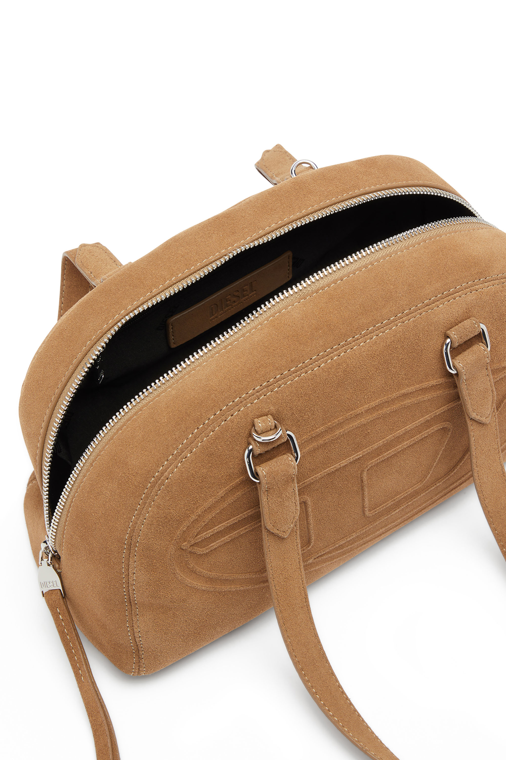 Diesel - 1DR DOME SHOULDER, 1DR Dome-Bolso de hombro en ante con Logo Oval D Unisex in Beige - 4