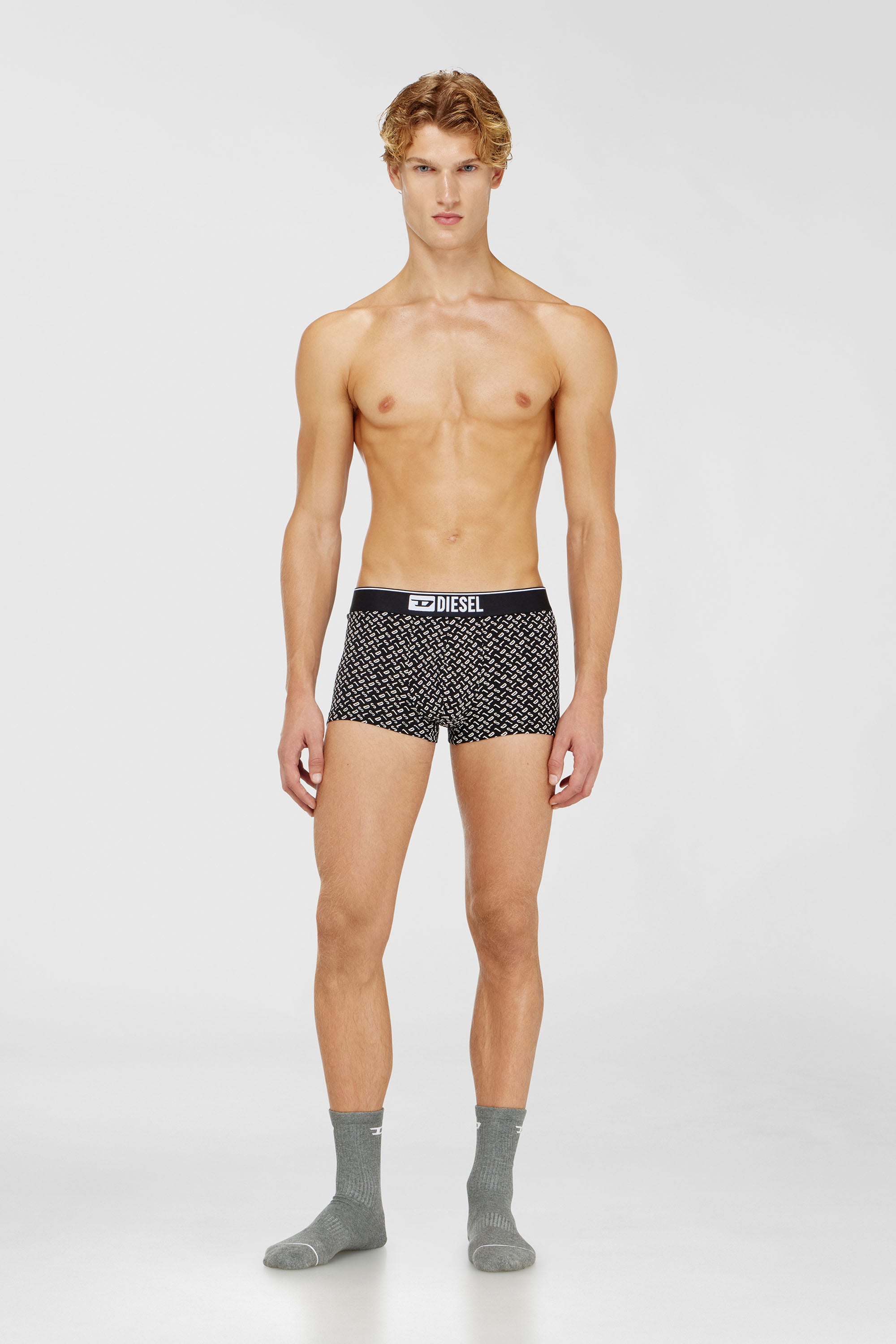 Diesel - DAMIEN-D-BOX-3PACK, Paquete de tres trunks de algod&oacute;n stretch con monogram Hombre in ToBeDefined - 1