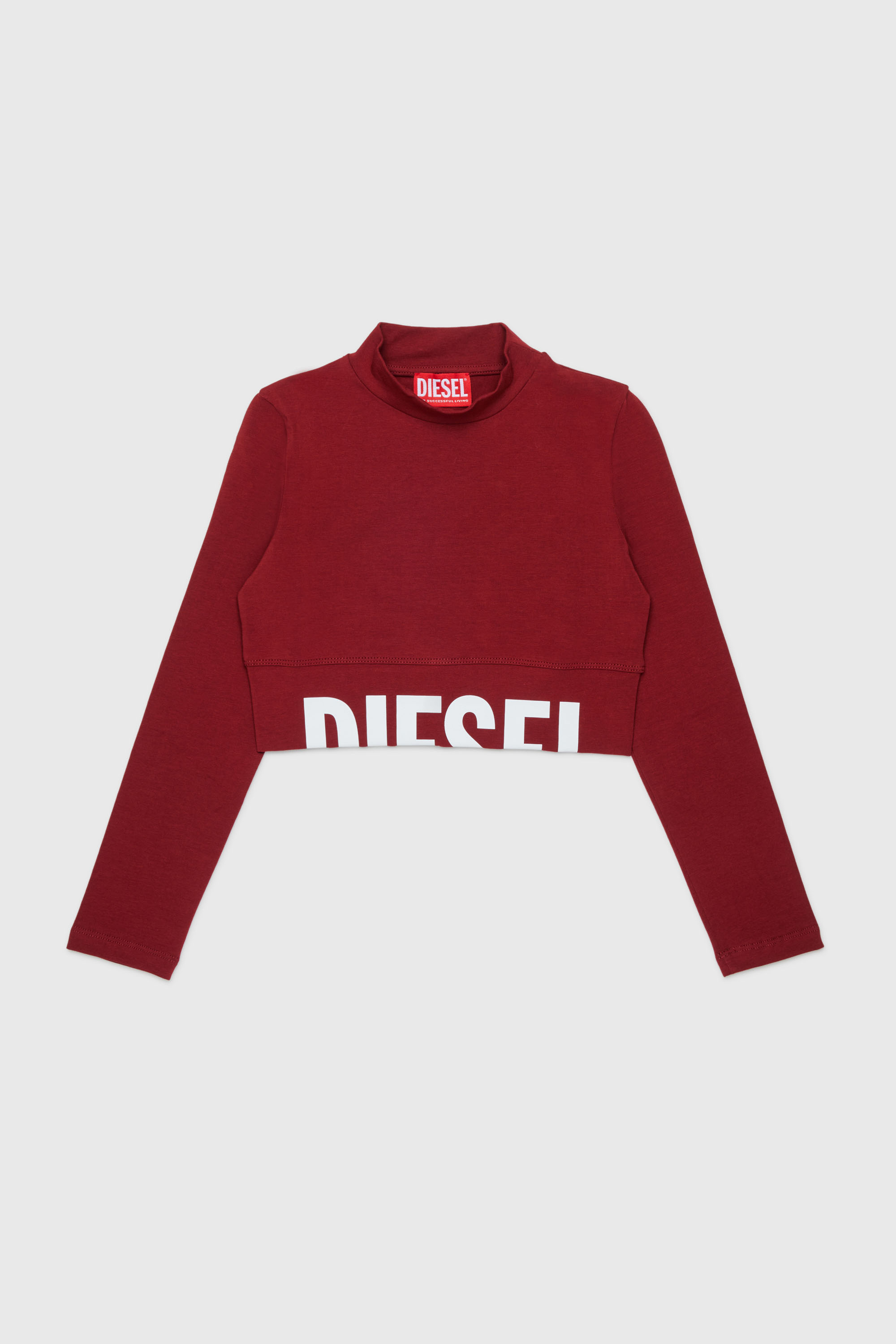 Diesel - TCEFILS, Crop top con logo recortado Mujer in Rojo - 1