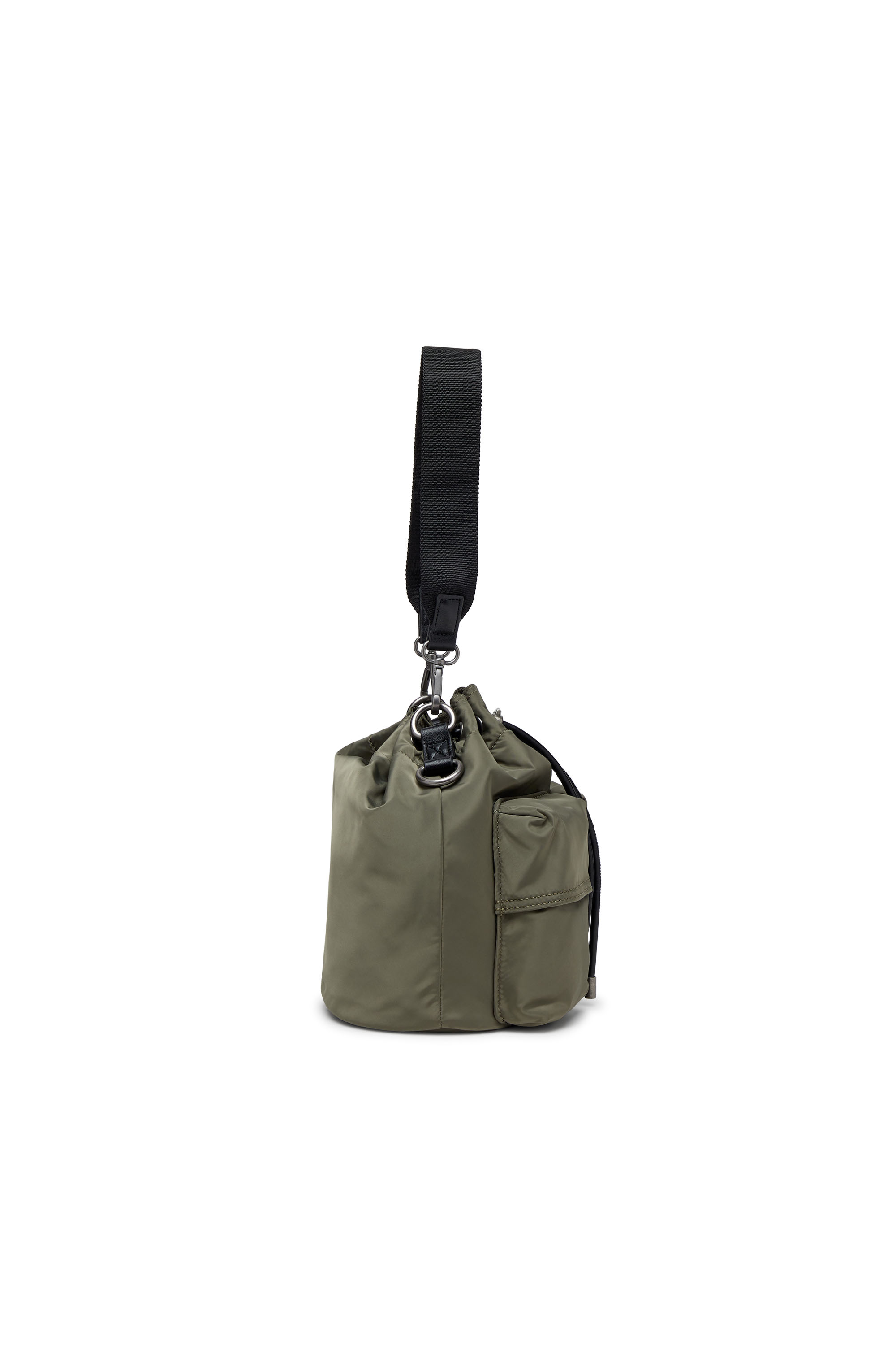 Diesel - MULTI-PKTS BUCKET X, Multi-Pkts-Bolso tipo cubo multibolsillo en tejido recubierto utility Unisex in Verde - 4