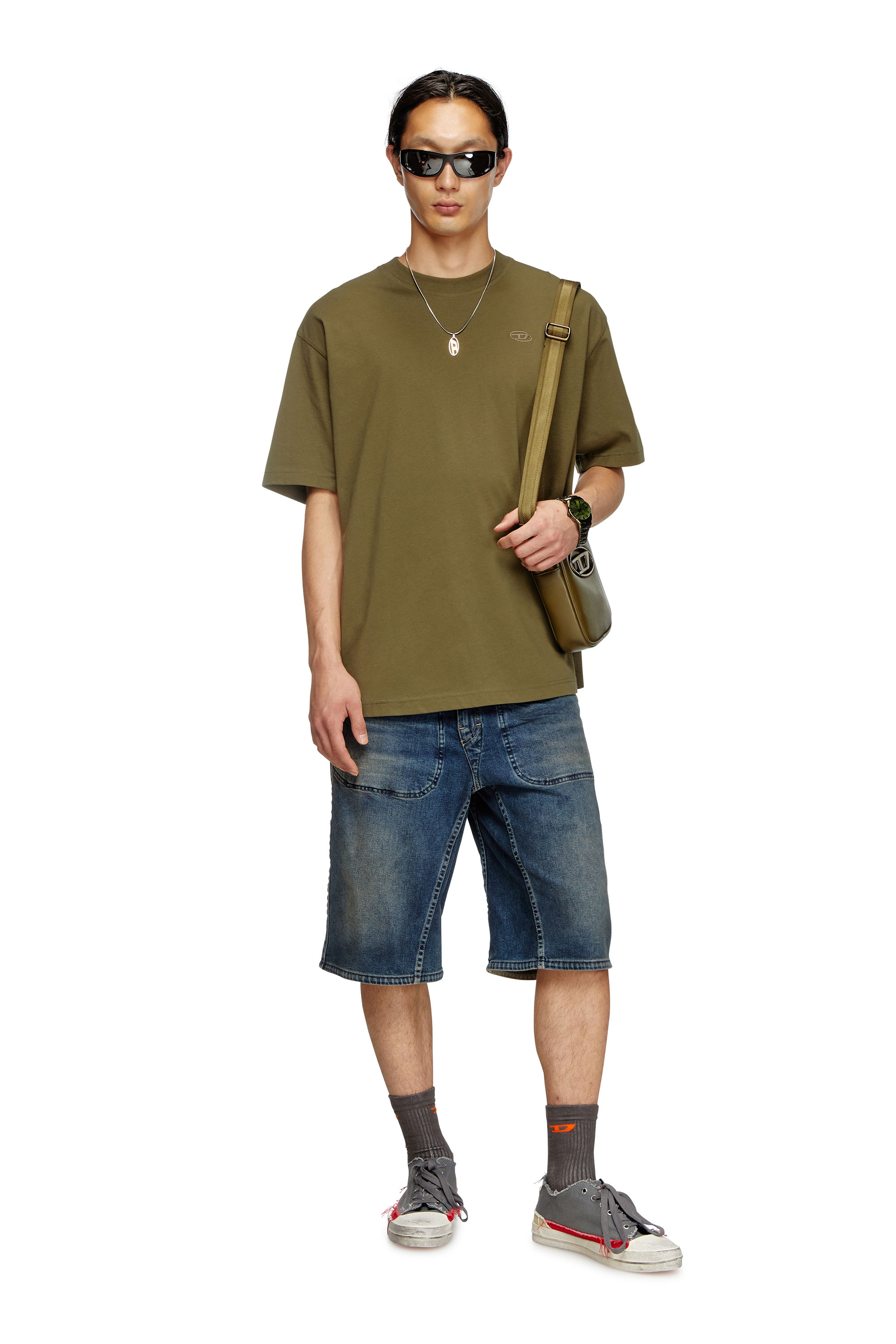 Diesel - HOLI-D CROSSBODY, Holi-D-Bandolera de poliuretano y neopreno Hombre in Verde - 6