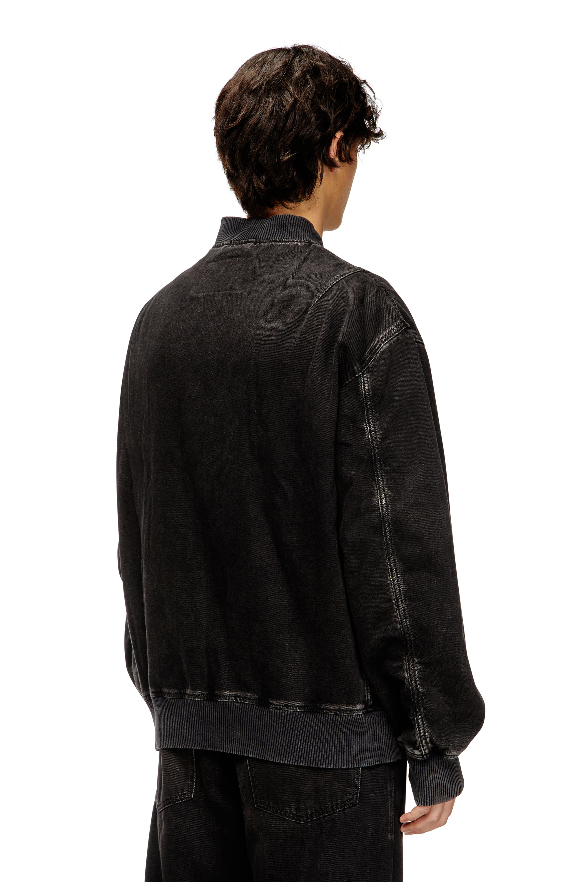Diesel - D-VINZ, Chaqueta bomber en denim de lavado impecable Hombre in Negro - 4