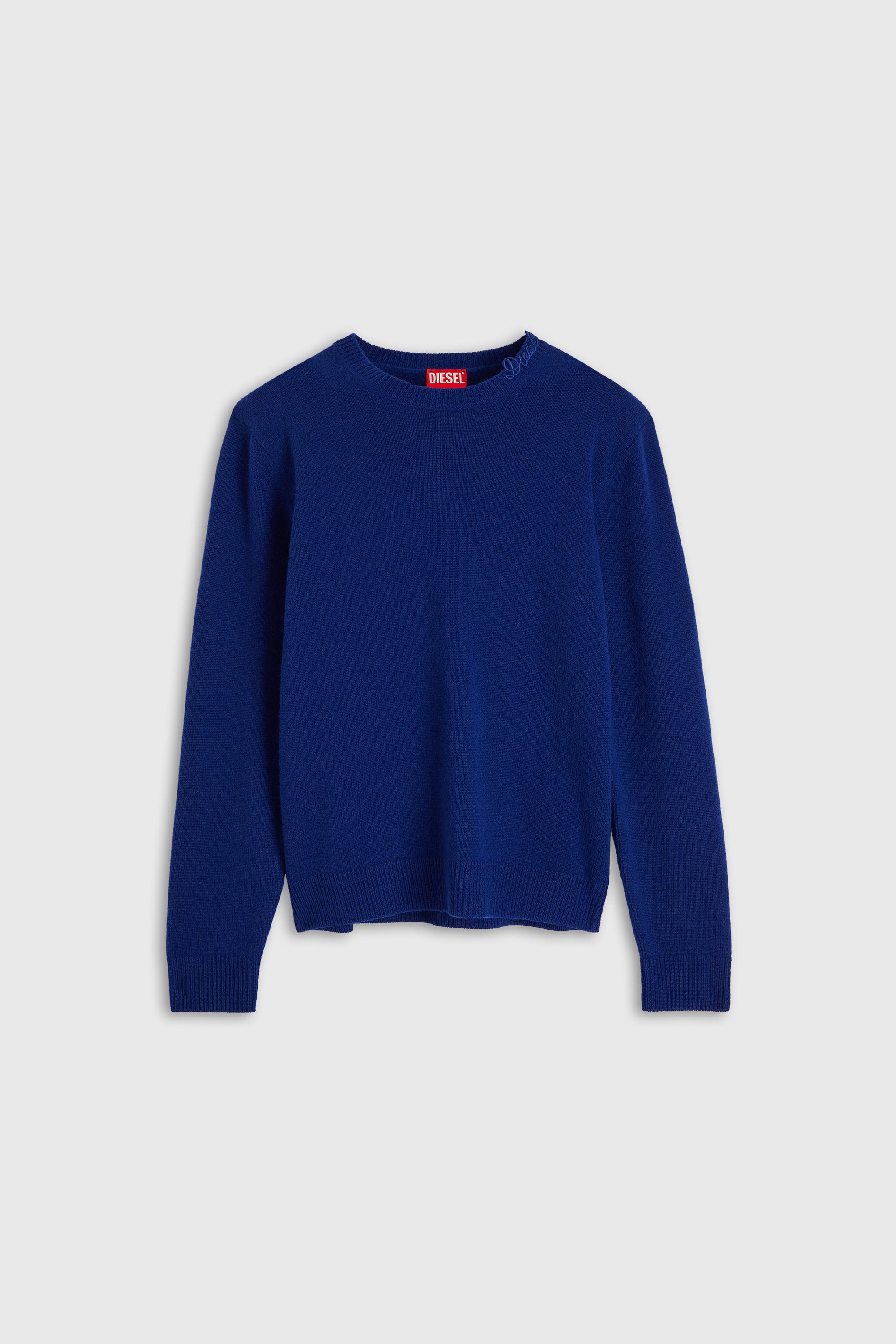 Diesel - K-IMBRO, Jersey de lana con logo en el cuello Hombre in Azul marino - 2