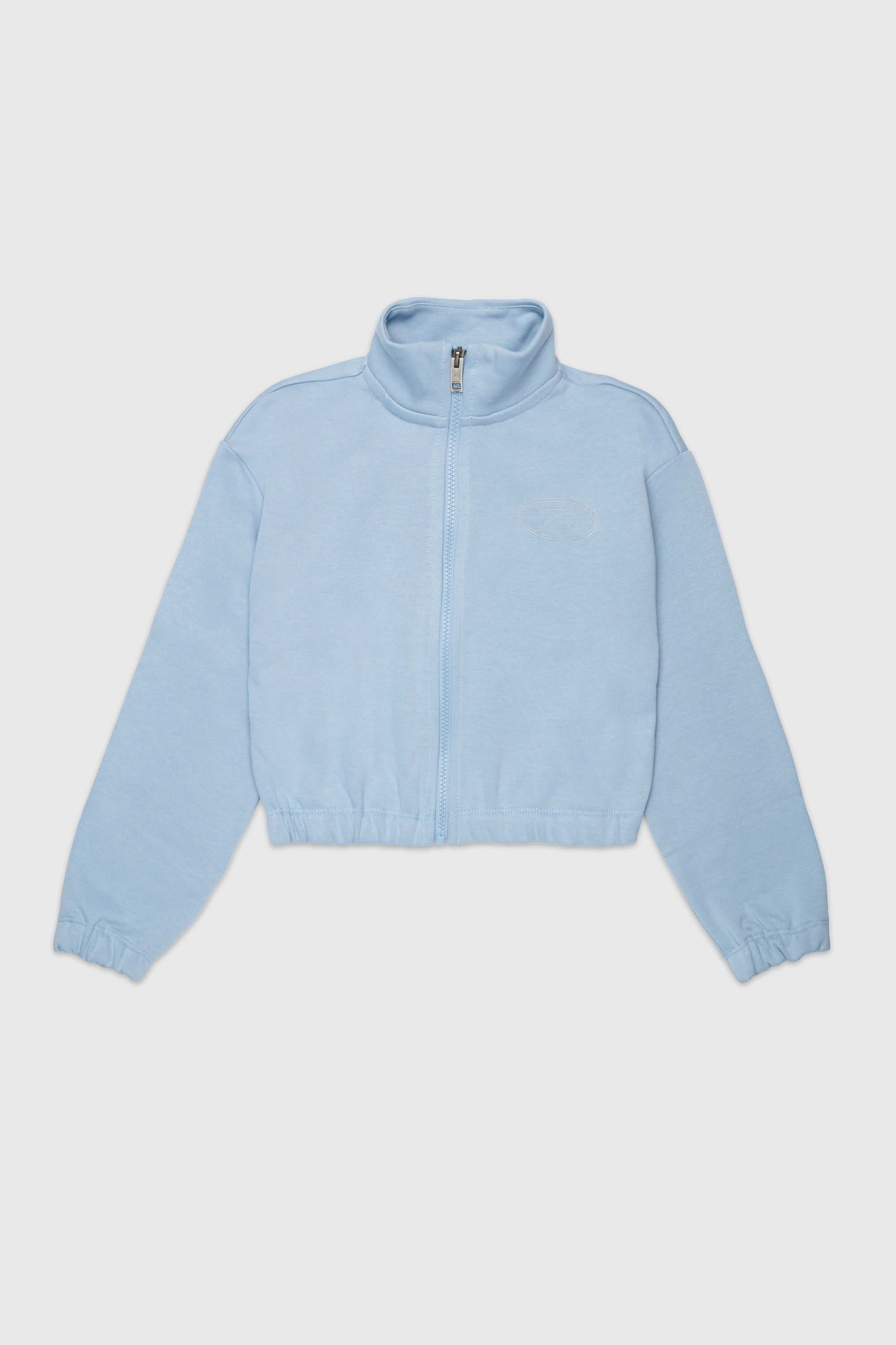Diesel - SALILA, Sudadera con cremallera y logo Oval D Mujer in Azul marino - 1